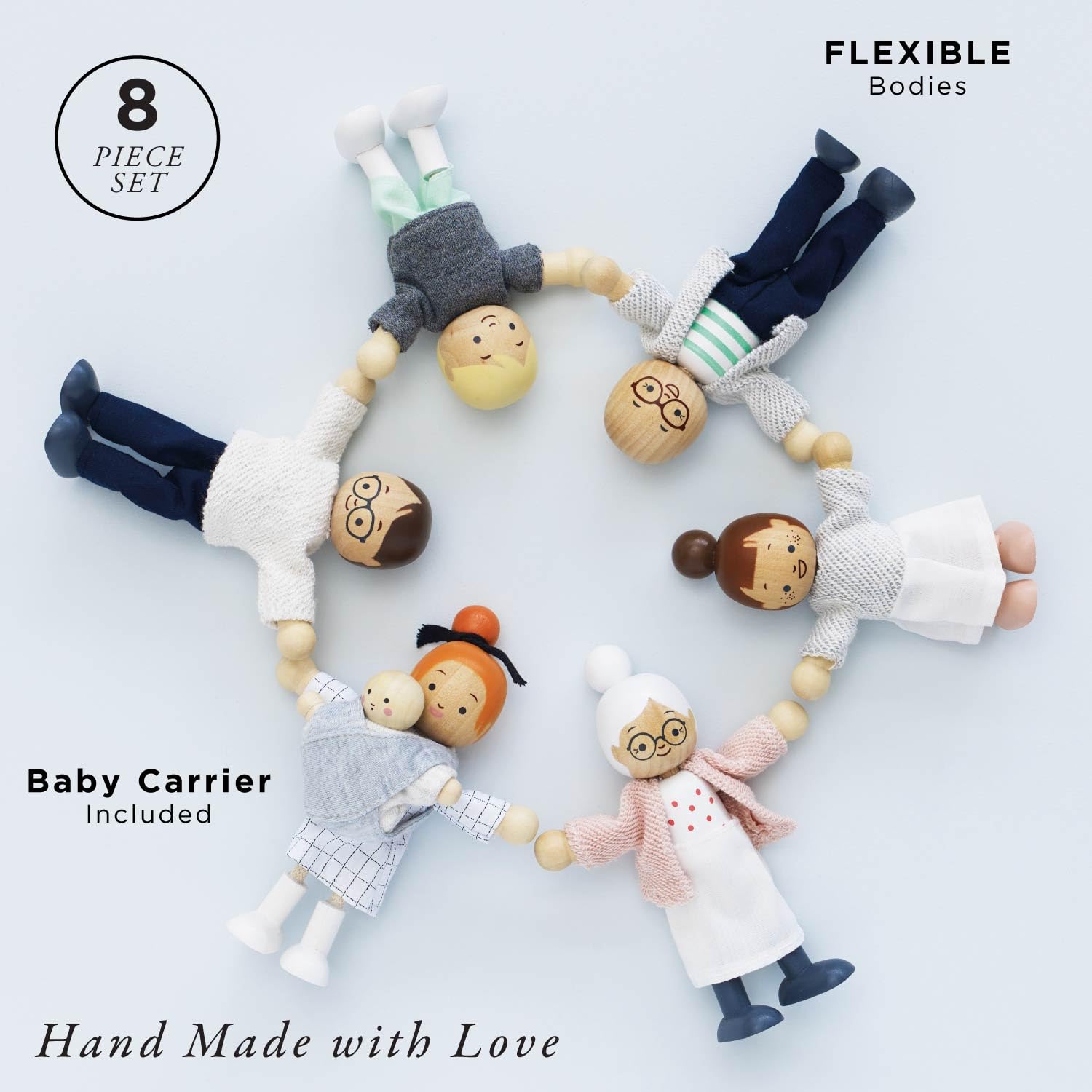 Le Toy Van My Doll Family Play Set - Wooden Figures for Doll Houses | Multicoloured