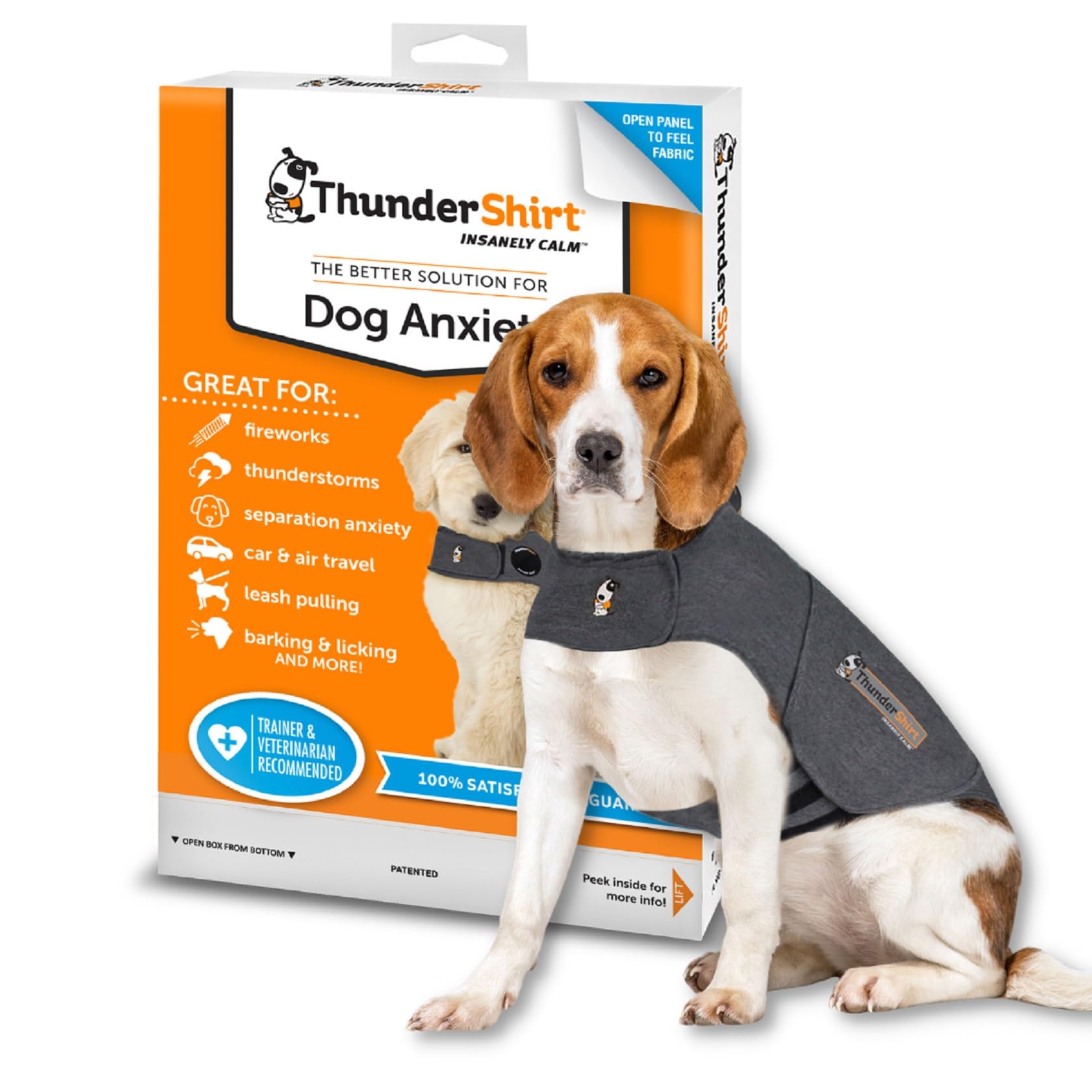 Thundershirt Anxiety Coat for Dog - Calming Pressure Wrap | Size M | Heather Grey
