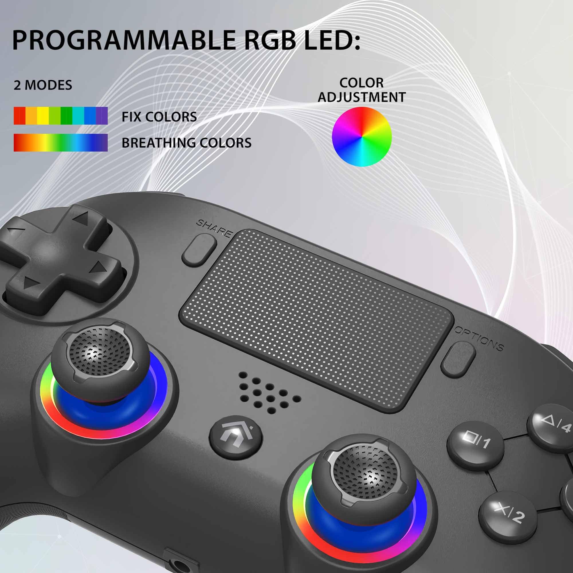 Subsonic SA5716-1 – Wireless Controller for PS5 & PC with Programmable Paddles, RGB LEDs, and Turbo Function 4