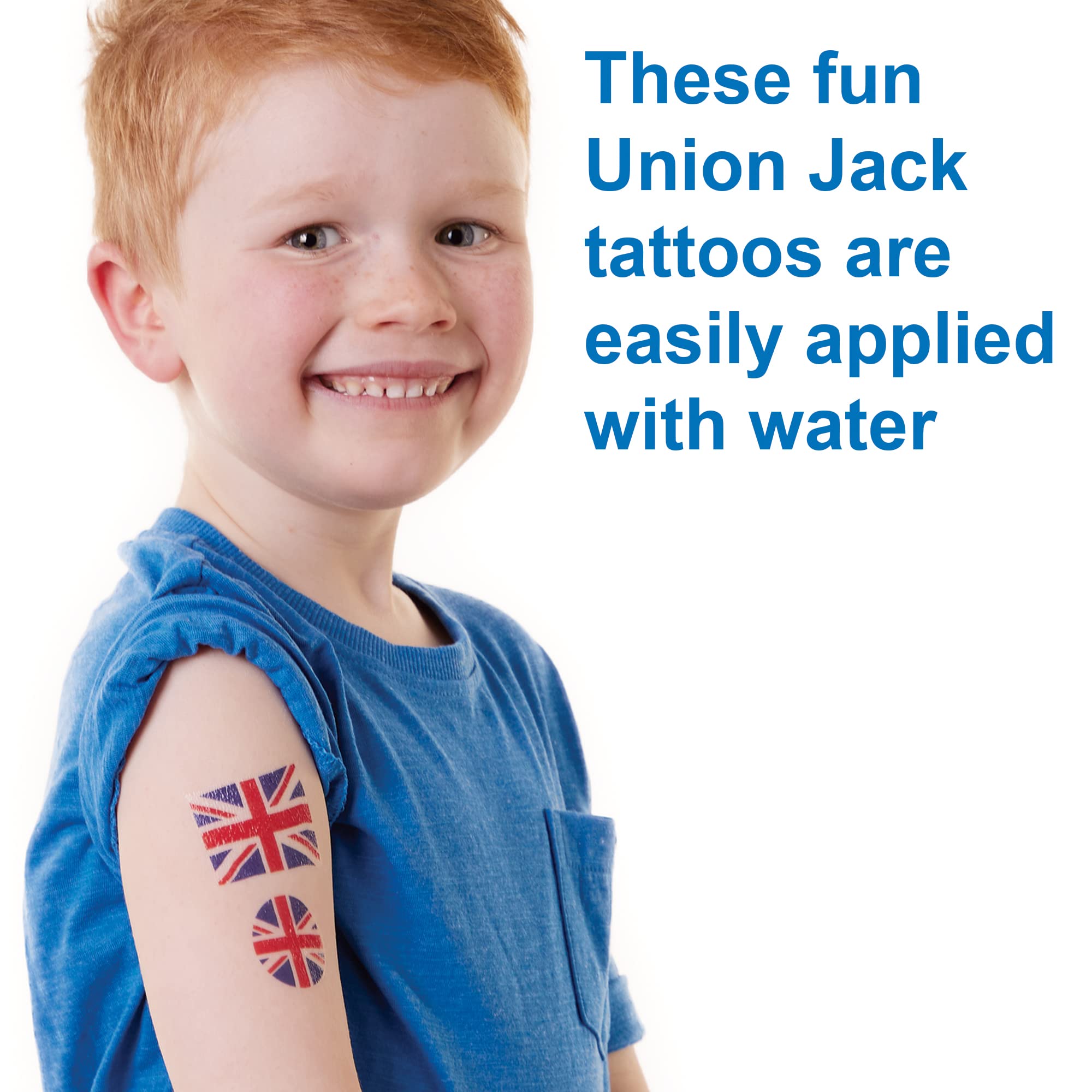 Baker Ross PJ153 Temporary Kids Union Jack Tattoos - Pack of 60 | Size 5cm x 4cm 3