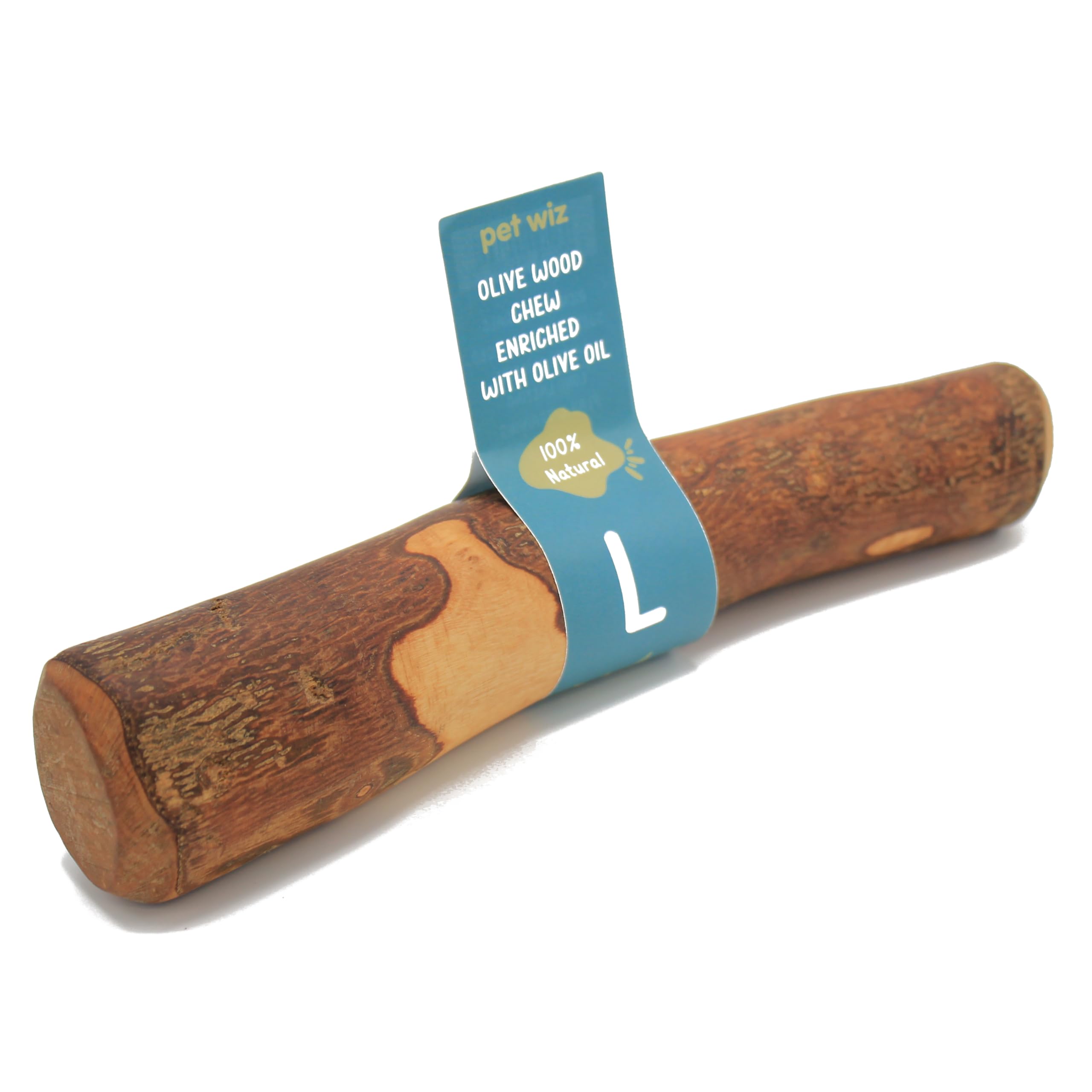 pet wiz Olive Wood Dog Chew Toy - Oral Hygiene & Mental Stimulation | Large Size
