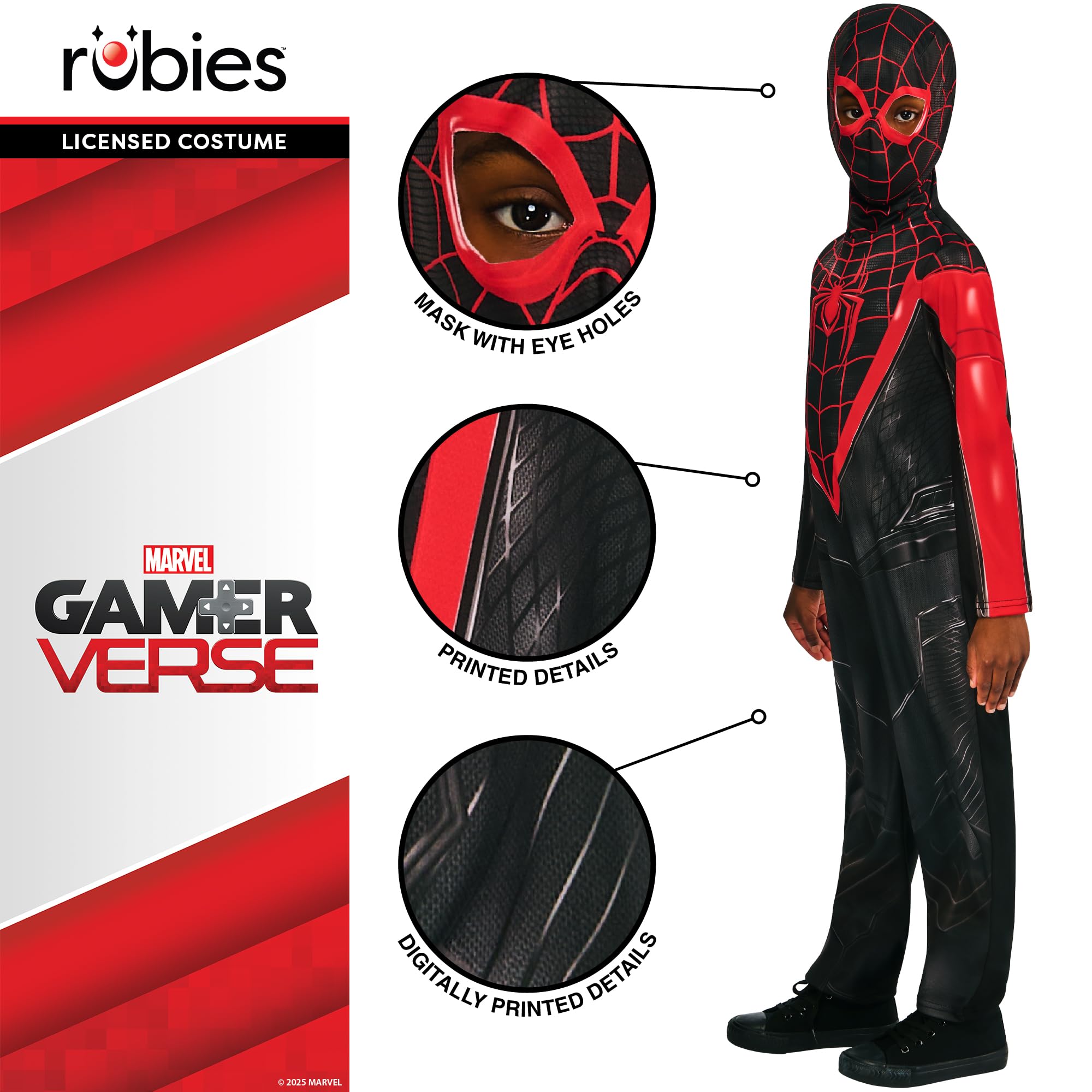 Rubies Spiderman Miles Morales Gamerverse Costume - Size 7-8 3