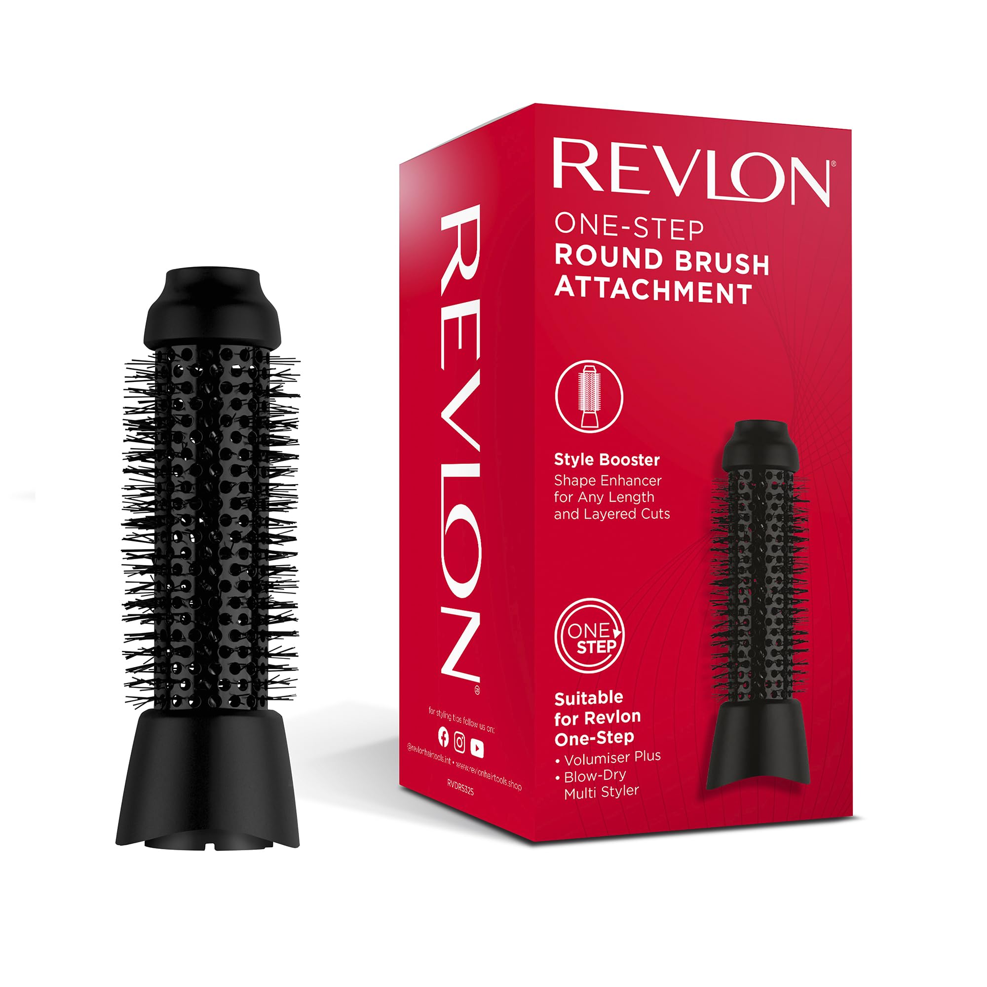 Revlon Round Brush Head Attachment - For One-Step Volumiser Plus & Blow-Dry Multi Styler | Ceramic Barrel | Thermal Bristles