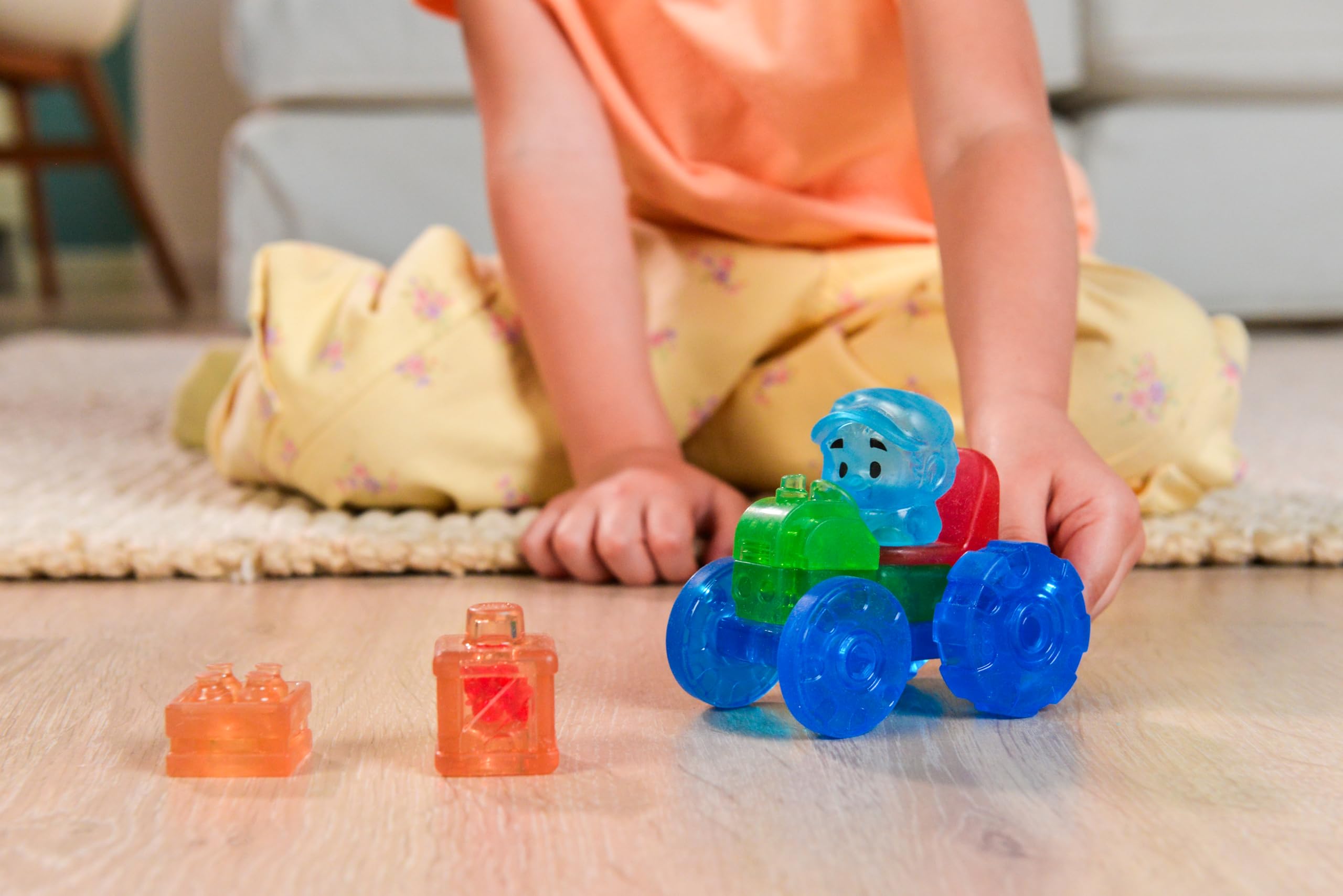 Jelly Blox Tractor Vehicle Set | Squishy Sensory Building Blocks | Ages 2+
