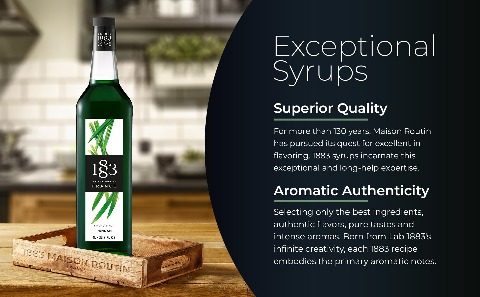 1883 MAISON ROUTIN Pandan Syrup - Aromatic Flavor for Lattes, Cocktails & Desserts | 1 L 8