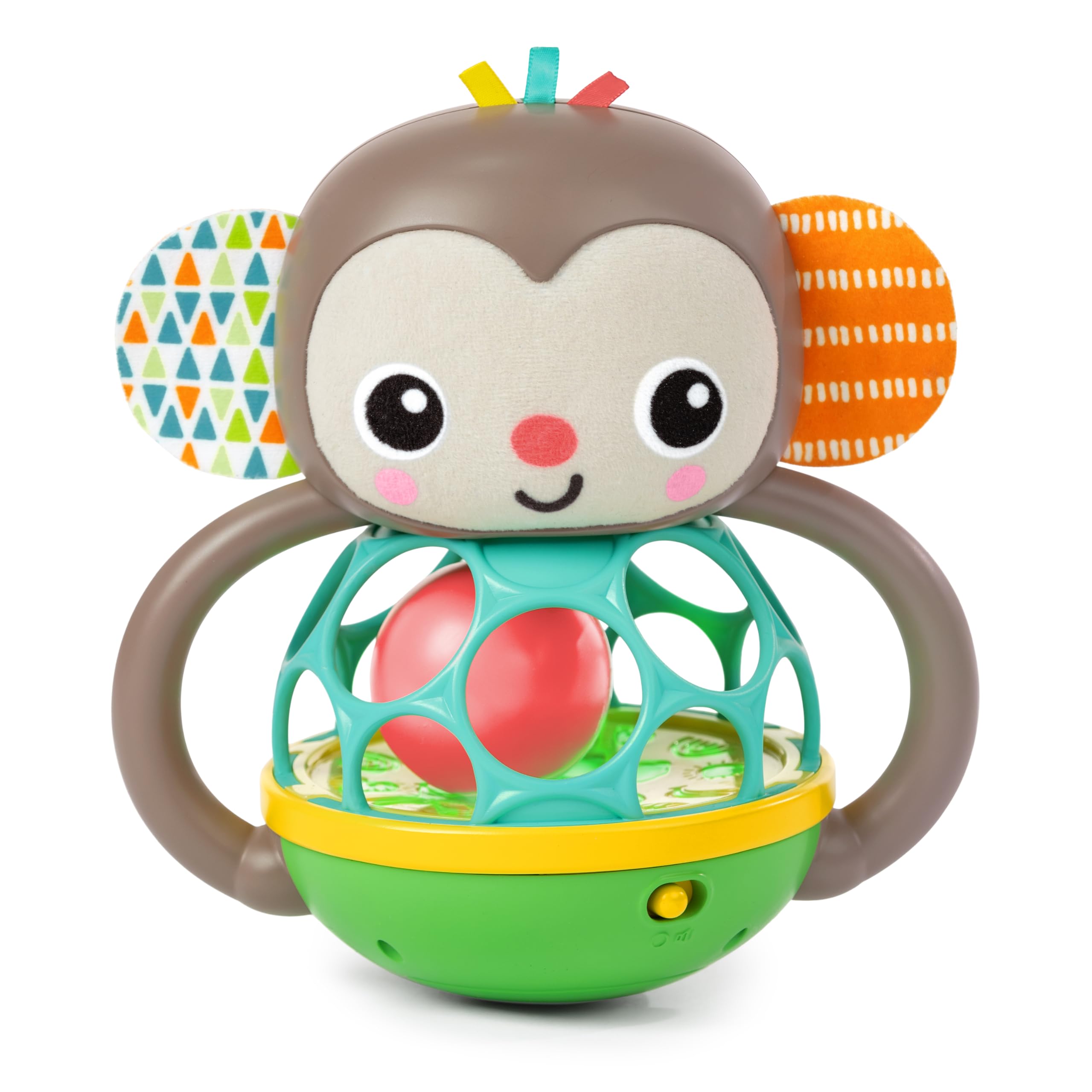 Bright Starts Grab & Giggle Monkey - Light-Up Musical Rattle Toy for 6+ Months