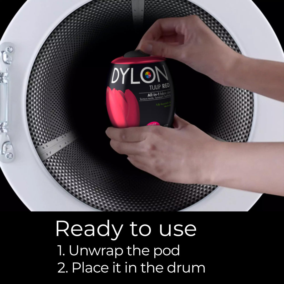 DYLON - Washing Machine Fabric Dye Pod for Clothes & Soft Furnishings 350g – Tulip Red