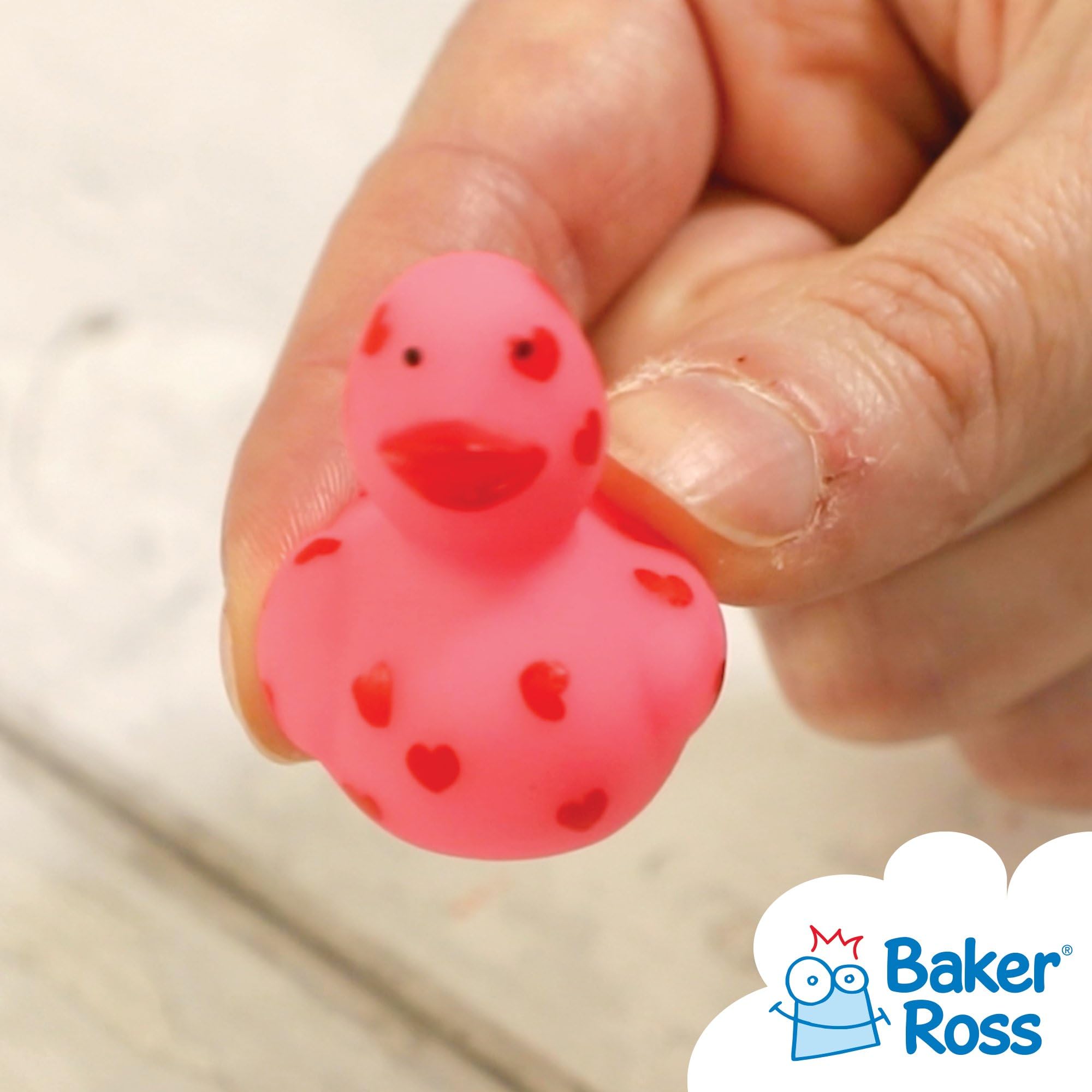 Baker Ross Mini Heart Floating Rubber Ducks (Pack of 6) - Assorted Colors | Bath Toy & Party Favor 5