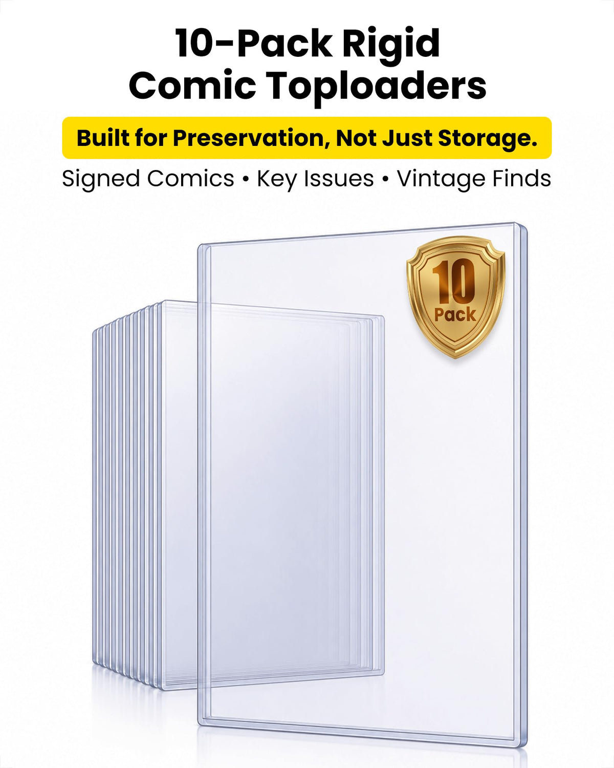 HYARUAT Comic Book Top Loaders - 10, 7 5/8 x 11 in
