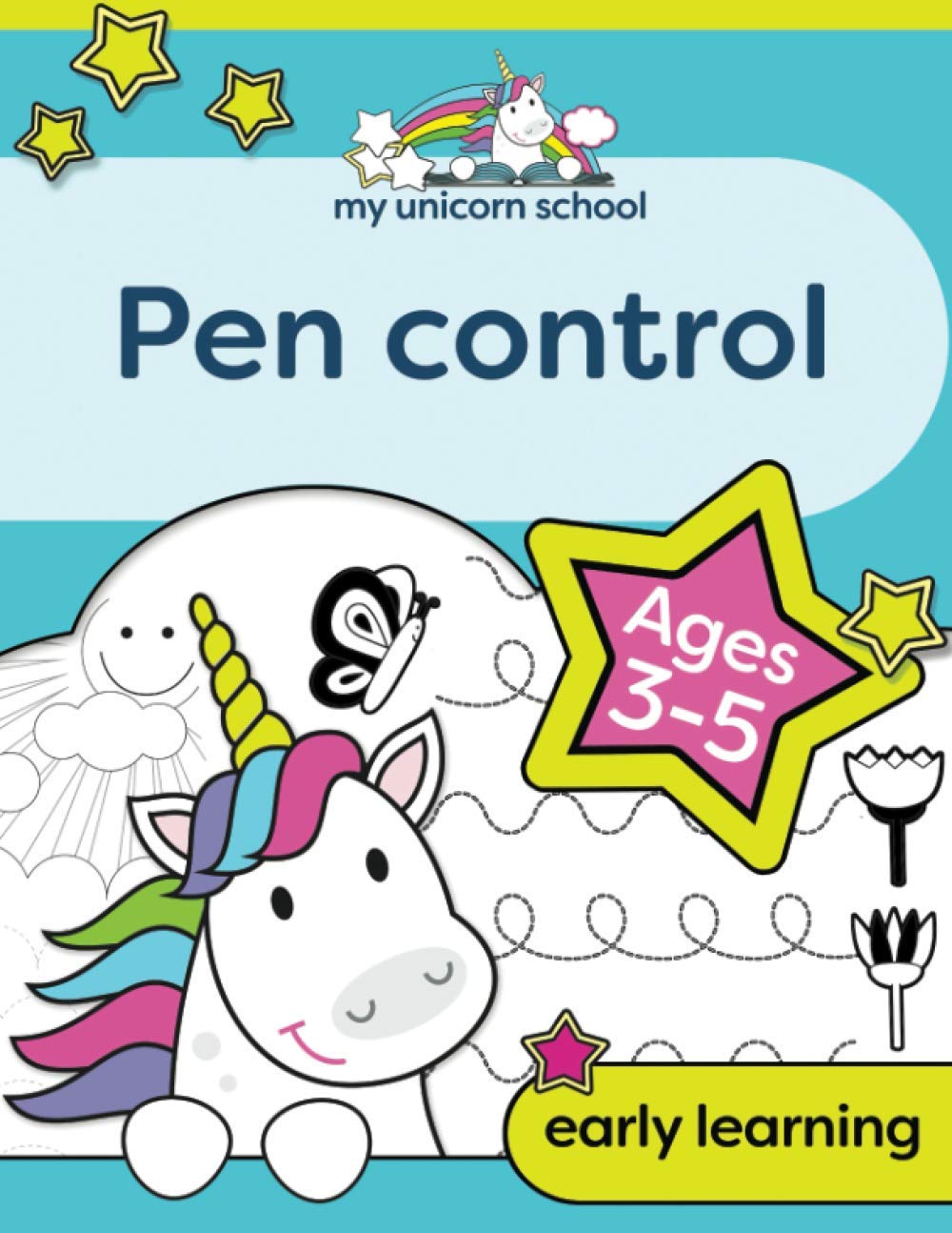 EIGHT15 Ltd My Unicorn School Pen Control Activity Book | Ages 3-5 | Paperback | 64 Pages