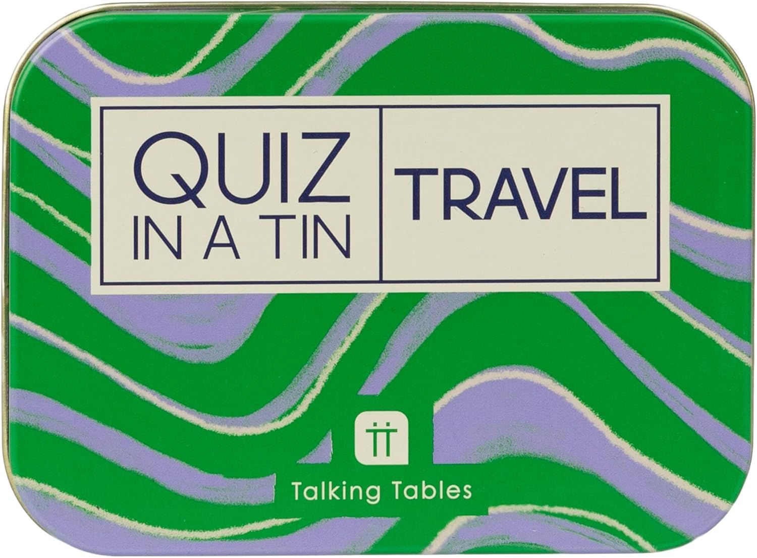 Talking Tables Quiz in a Tin Travel Trivia Question Card Game for Adults and Family