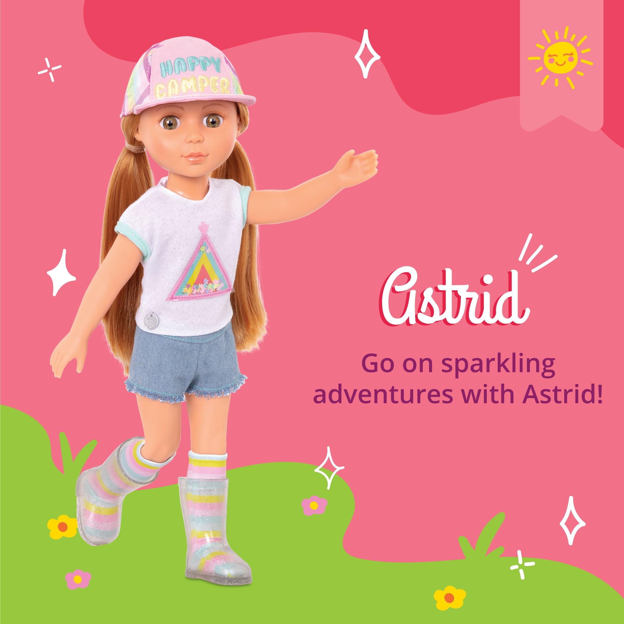 Glitter Girls Astrid - 14-Inch Fashion Doll with Light Red Hair & Hazel Eyes - Sparkly Outfit & Glitter Boots