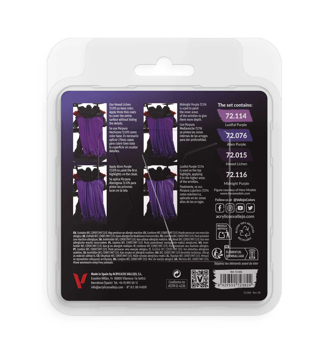 Vallejo Game Color Acrylic Paint Set - Purple Colors (4 x 18ml Bottles)