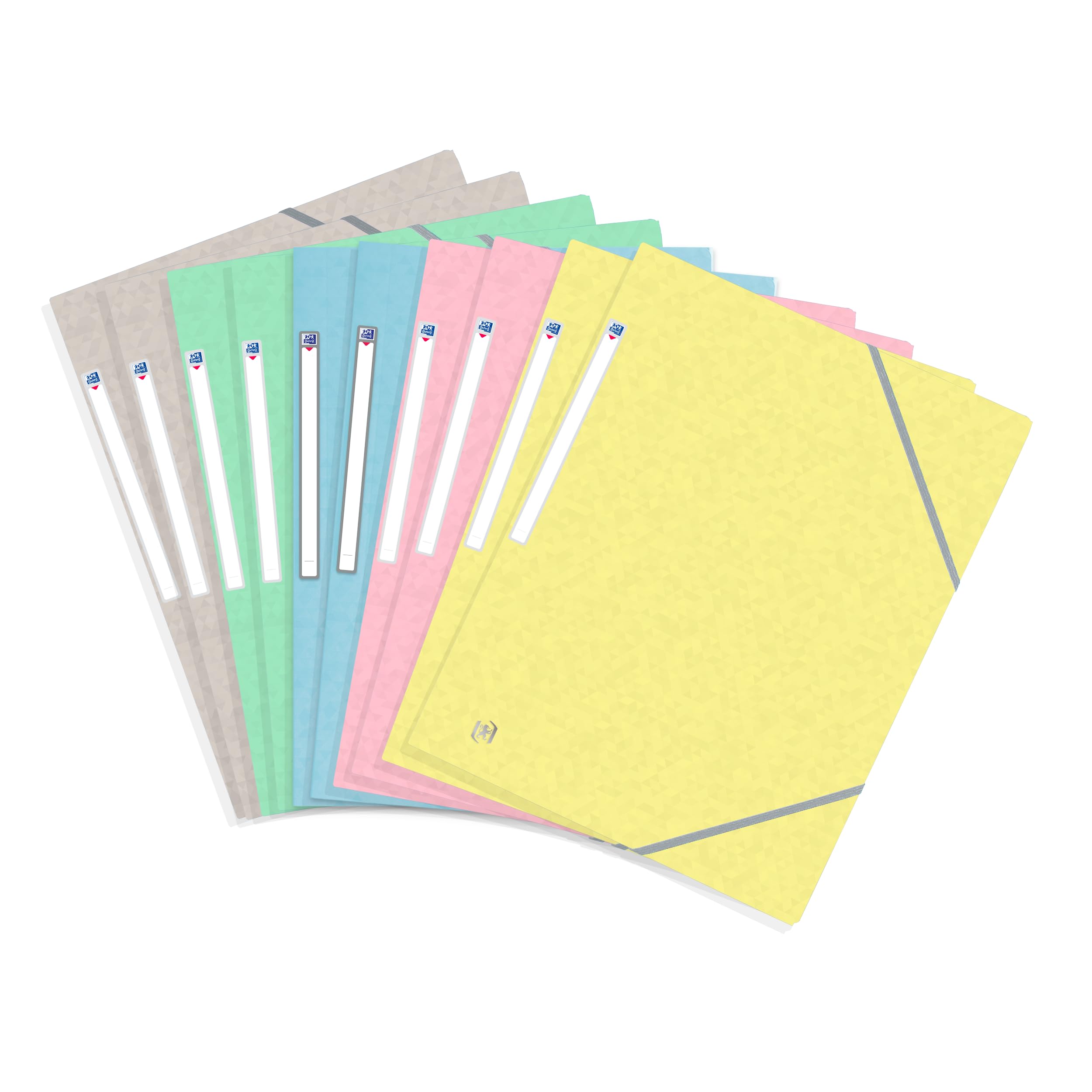 Oxford Document Wallets - A4, 10 Pack Assorted Pastel Colours | 200 Sheet Capacity