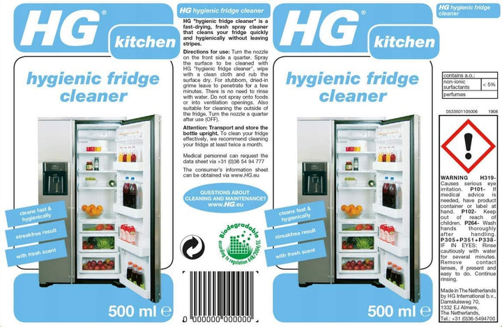 HG - Hygienic Fridge Cleaner 500ml Spray