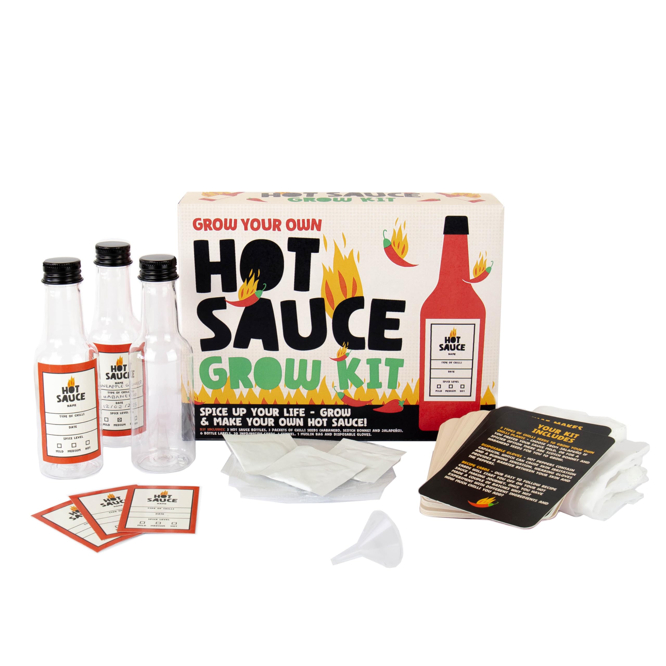 Gift Republic Grow Your Own Hot Sauce Kit - Includes Habanero, Scotch Bonnet & Jalapeño Seeds 7