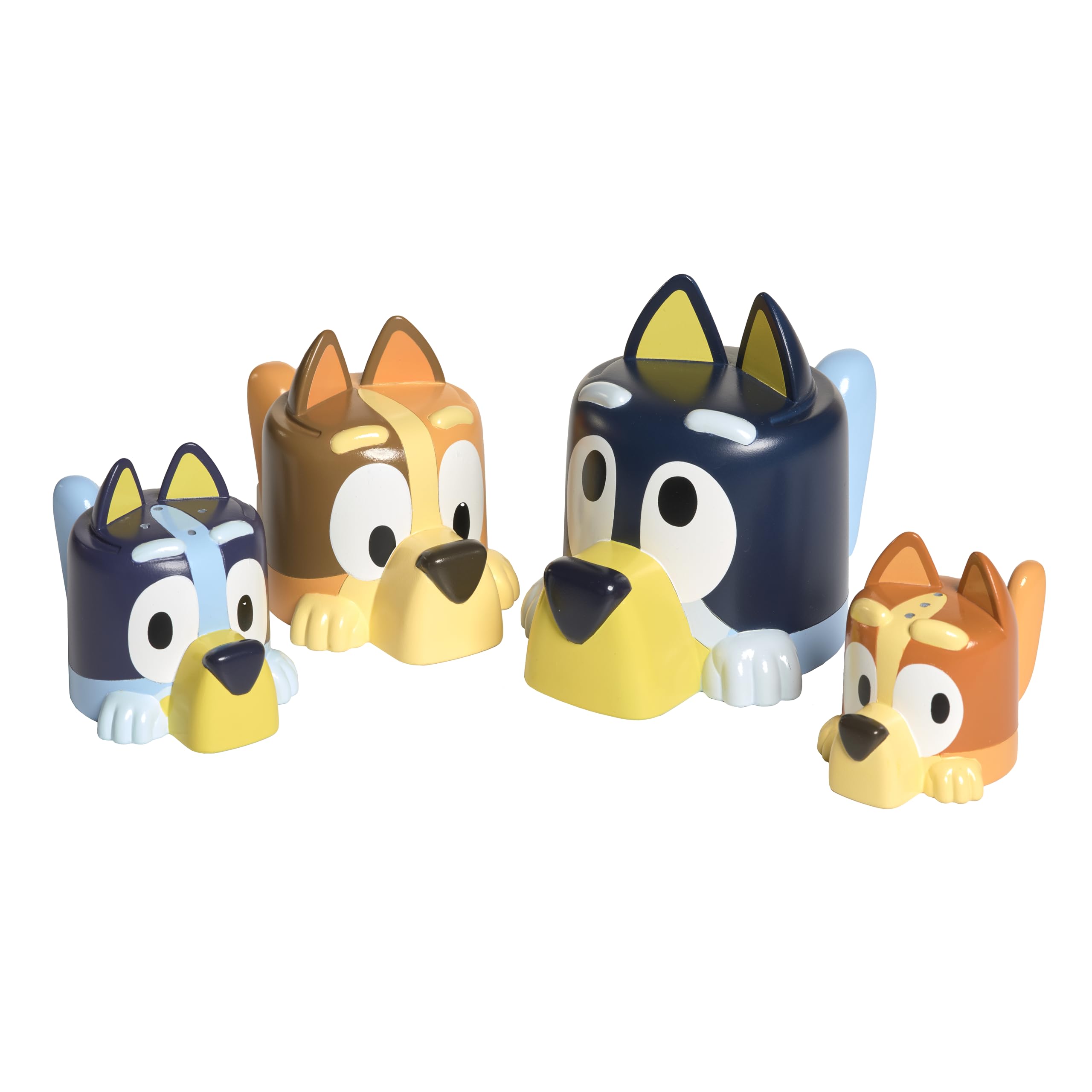 TOMY Bluey's Family Pourers - Stacking & Nesting Bath Toys for 18 Months+ | Multicolor Plastic