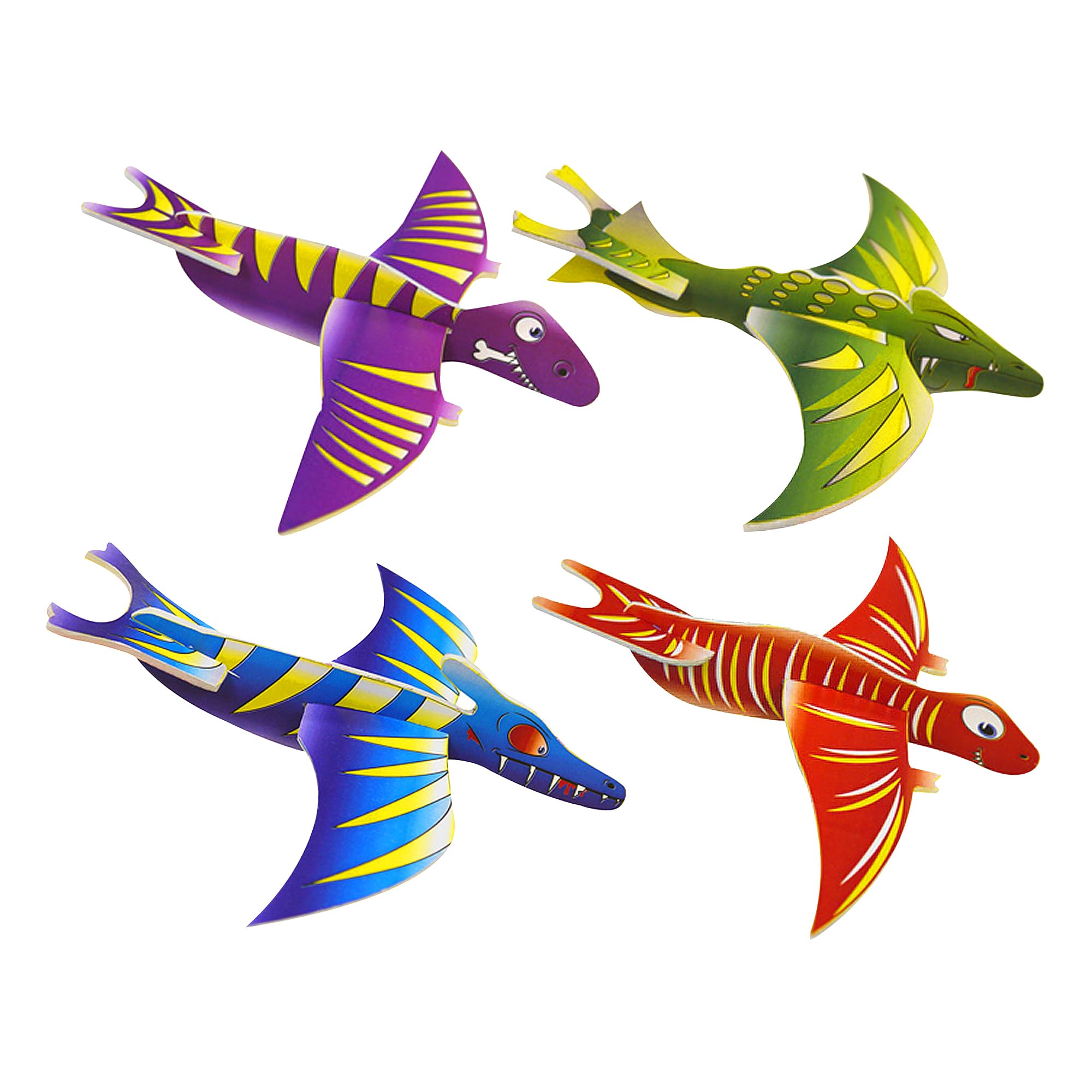 G4GADGET Dinosaur Flying Glider Planes Pack of 36 - Kids Party Favors and Toys