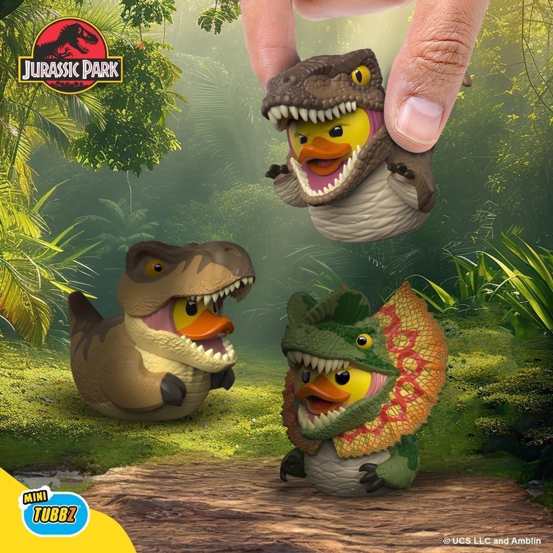 TUBBZ Jurassic Park Dilophosaurus Mini Rubber Duck Vinyl Figure - 5cm Collectible | Polyvinyl Chloride | Unisex Adult 4