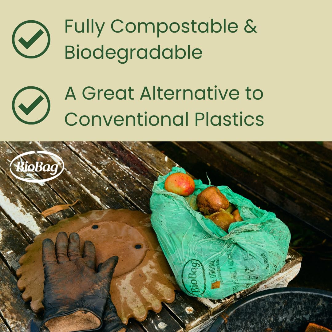 BioBag 100% Compostable Caddy Bin Liners - 12L Capacity, 14 Count, Green 3