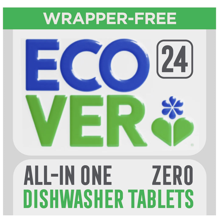 Ecover Zero Dishwasher Tablets, Salt & Rinse Aid - All-in-One Biodegradable Cleaning Solution