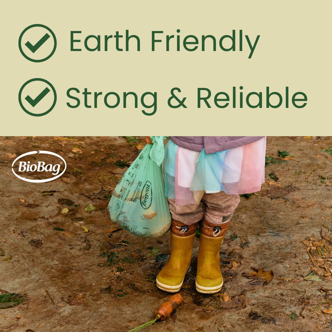 BioBag 100% Compostable Caddy Bin Liners - 12L Capacity, 14 Count, Green 4