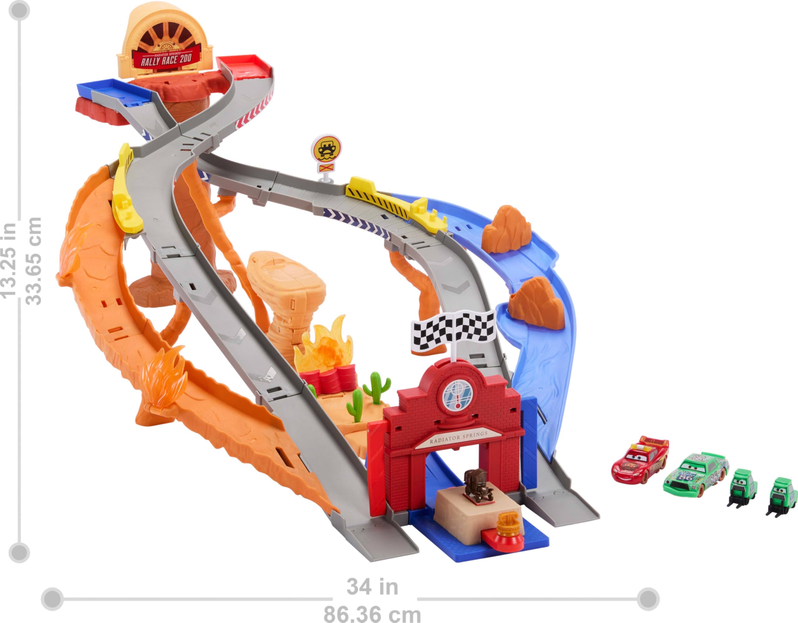Mattel Disney and Pixar Cars Playset - Lightning McQueen & Chick Hicks Race & Rescue Action Toy 3