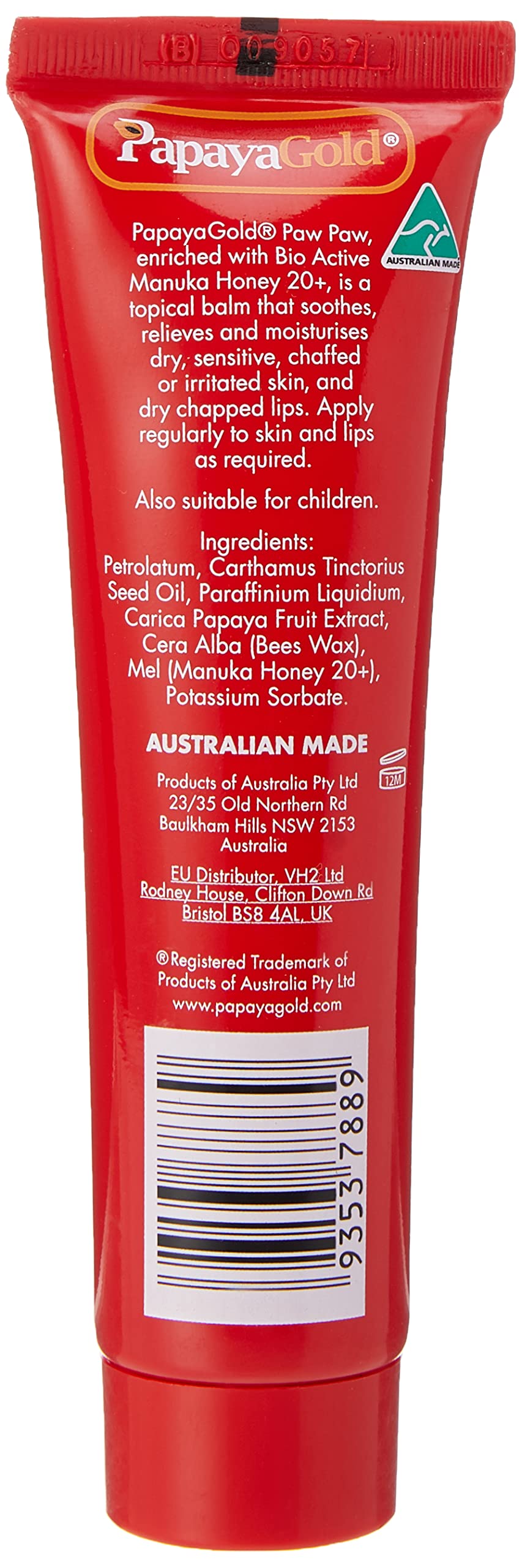 Papaya PapayaGold Paw Paw Moisturising Balm - 25 g, Manuka Honey