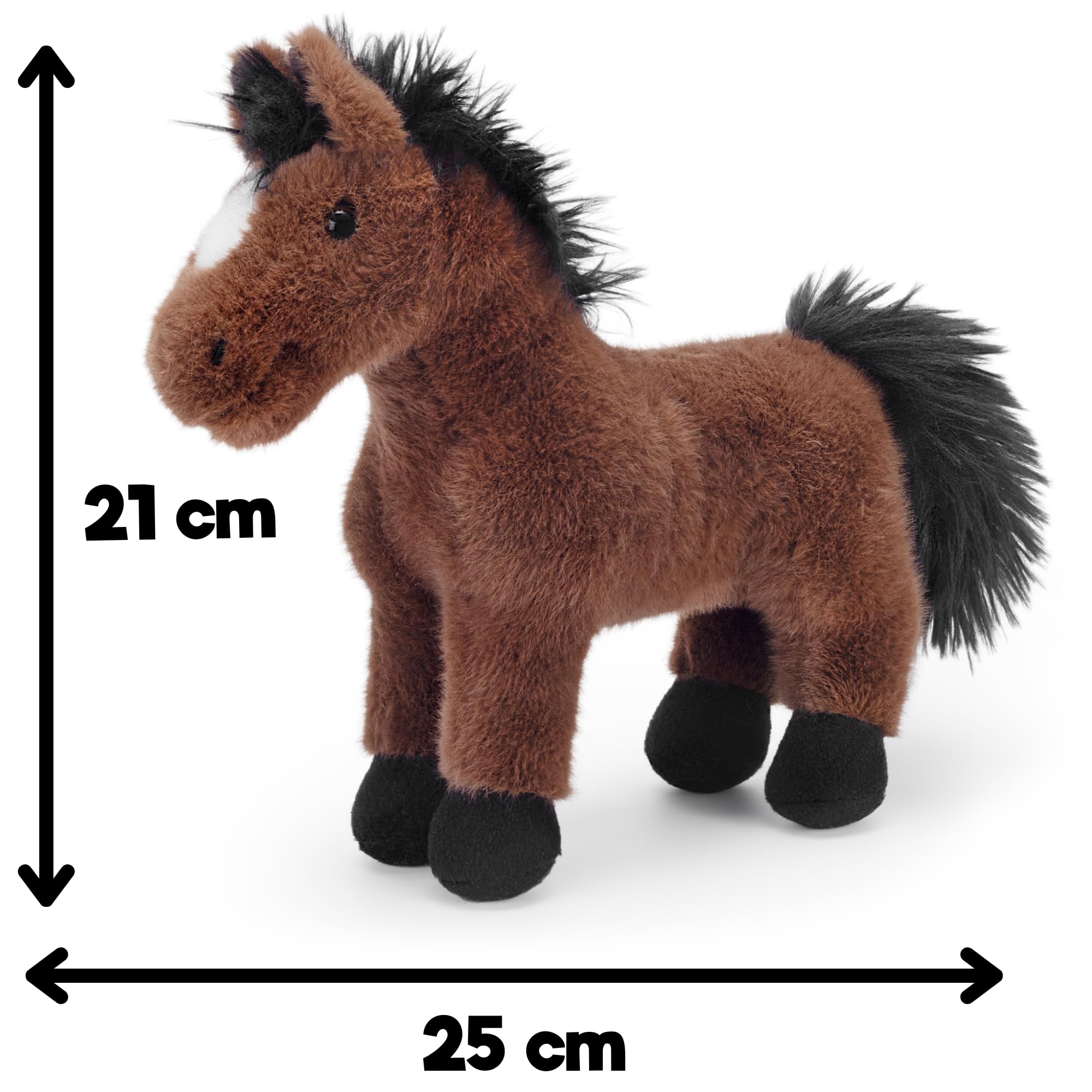 Zappi Co Chris the Dark Brown Horse Plush Toy - Soft Stuffed Animal | 25 cm Size | Recycled Filling 3