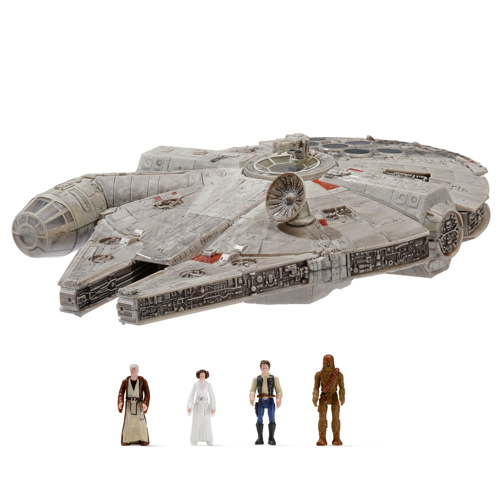 Star Wars Micro Galaxy Squadron Millennium Falcon - 9-Inch Assault Class Vehicle with Four 1-Inch Micro Figure Accessories 1