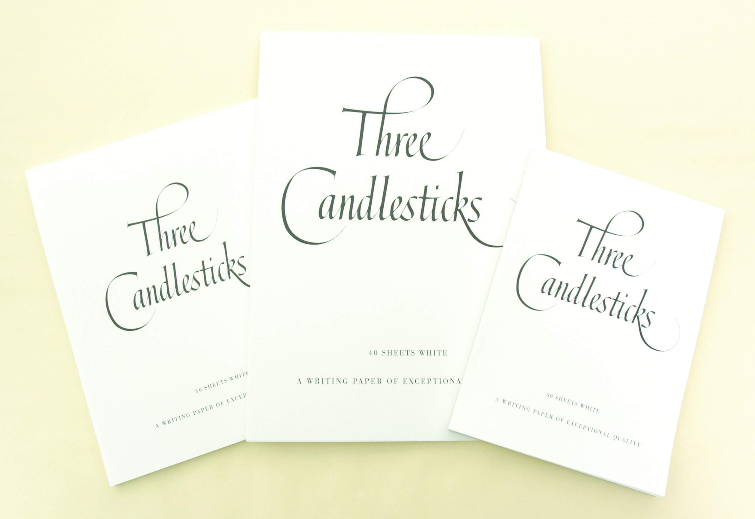 THREE CANDLESTICKS Luxury Writing Paper - A5 White Pad, 50 Sheets | Translucent Finish 2