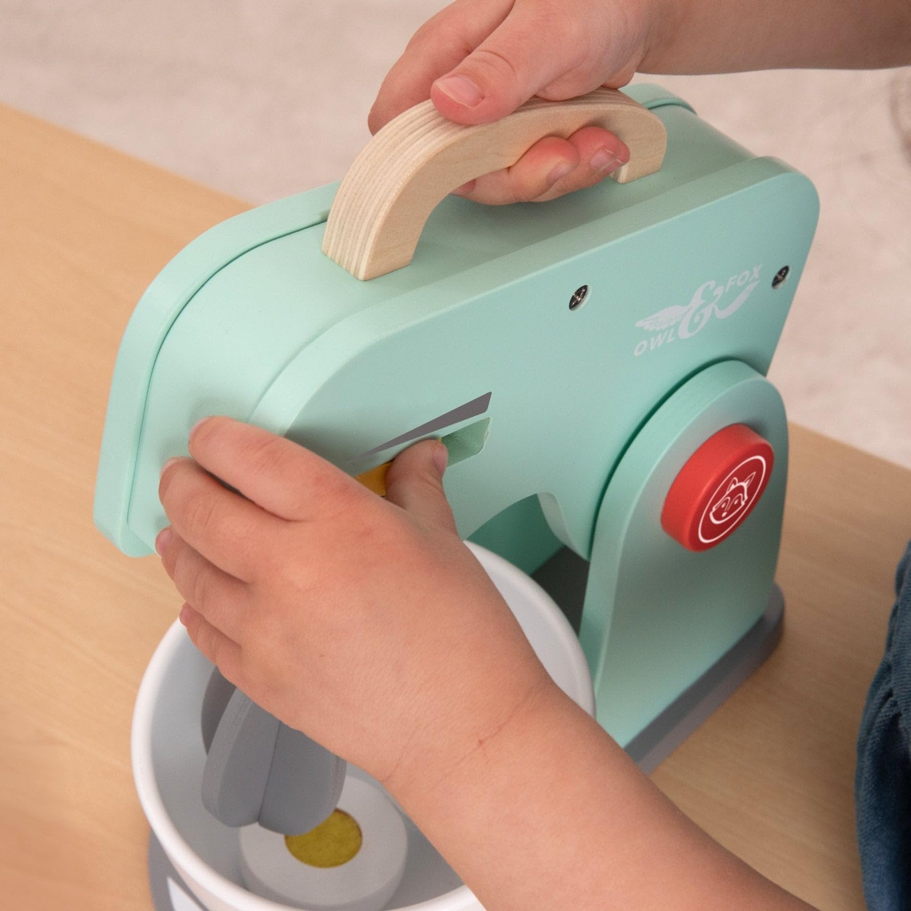 Owl & Fox Wooden Baking Set - Pretend Play Kitchen Appliance for Ages 36 Months to 8 Years 3