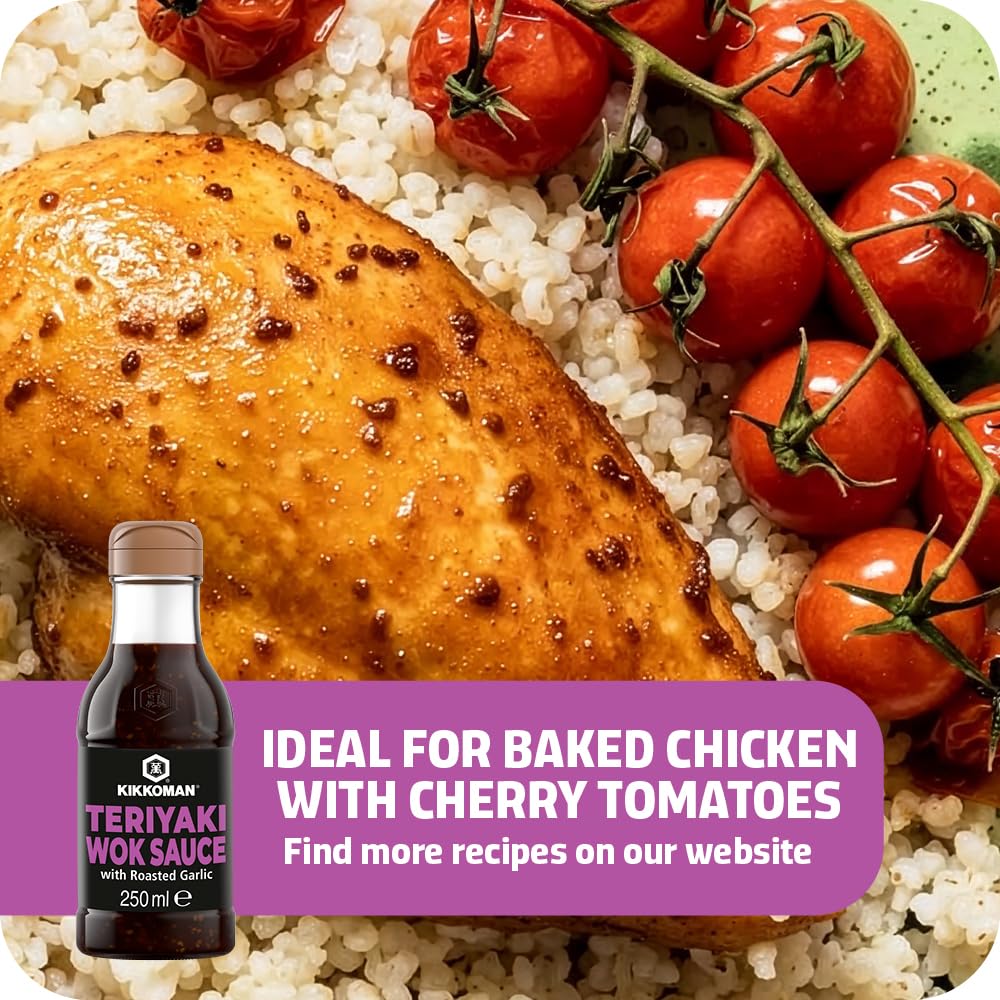 Kikkoman Teriyaki Stir Fry Sauce with Roasted Garlic - Rich Umami Flavor | 250ml 4