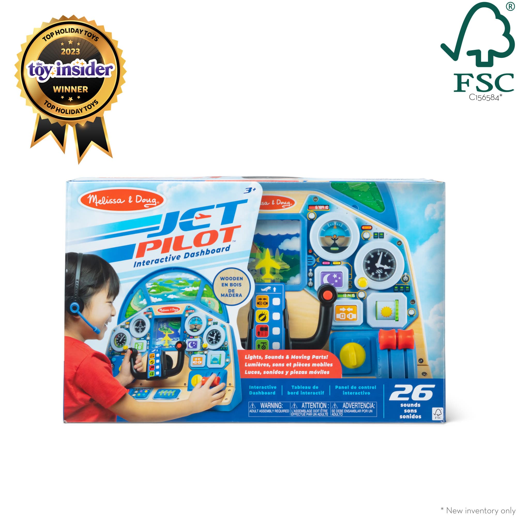 Melissa & Doug Interactive Jet Pilot Dashboard for Pretend Play | Ages 3-7 | Wooden Construction 3