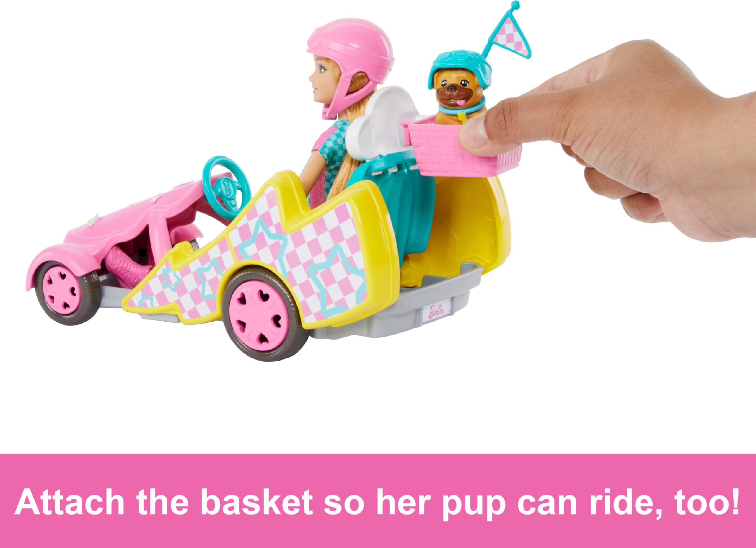 Barbie Stacie Doll with Go-Kart Car, Dog, Accessories & Sticker Sheet - Doll Playset for Kids 3+ 3