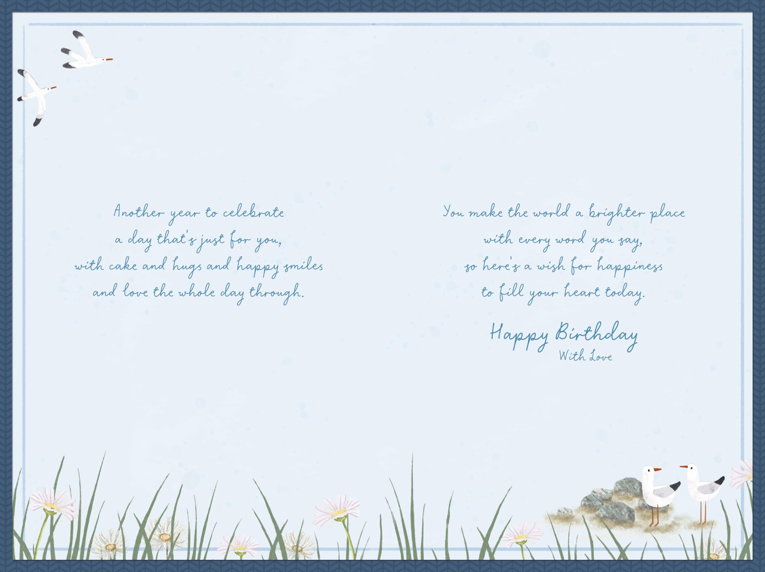 Wishing Well Grandad Birthday Card | 9 x 6 Inches | Seaside Boat Design | Luxury Foil Lettering