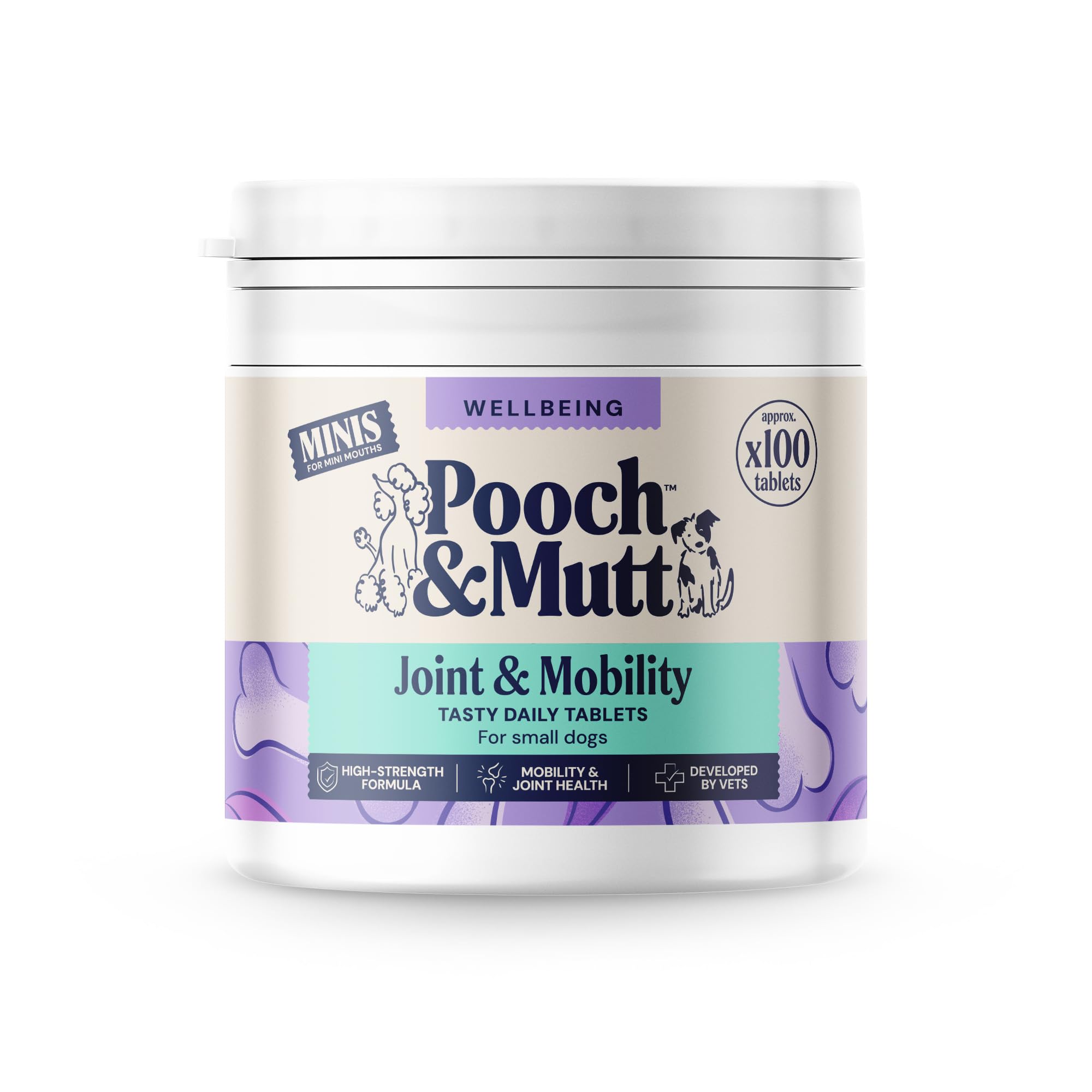 Pooch & Mutt Daily Joint Care Supplement - 100 Tablets for Small Dogs | Glucosamine & Collagen 1