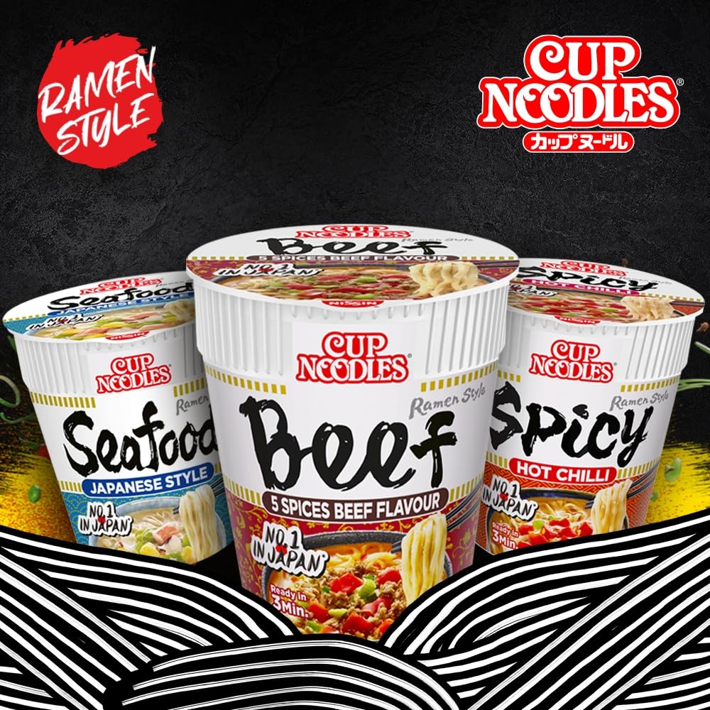 NISSIN Cup Noodles 5 Spices Beef Flavoured Instant Noodles - 8 Pack, 73 g Each Pot 3