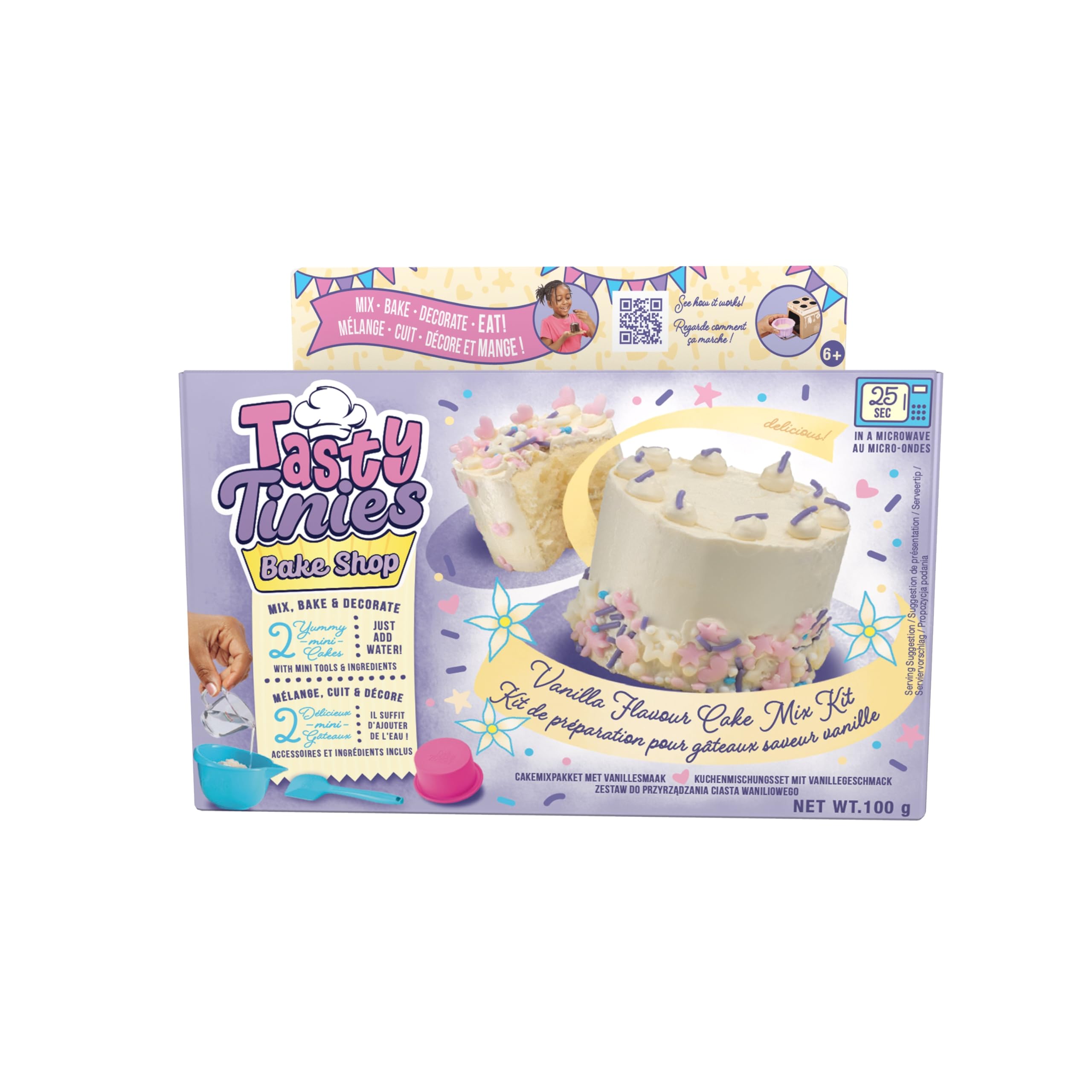 Tasty Tinies Bake Shop Cake Mix Kit - Vanilla Cake with White Vanilla Frosting, Ages 6+ 7