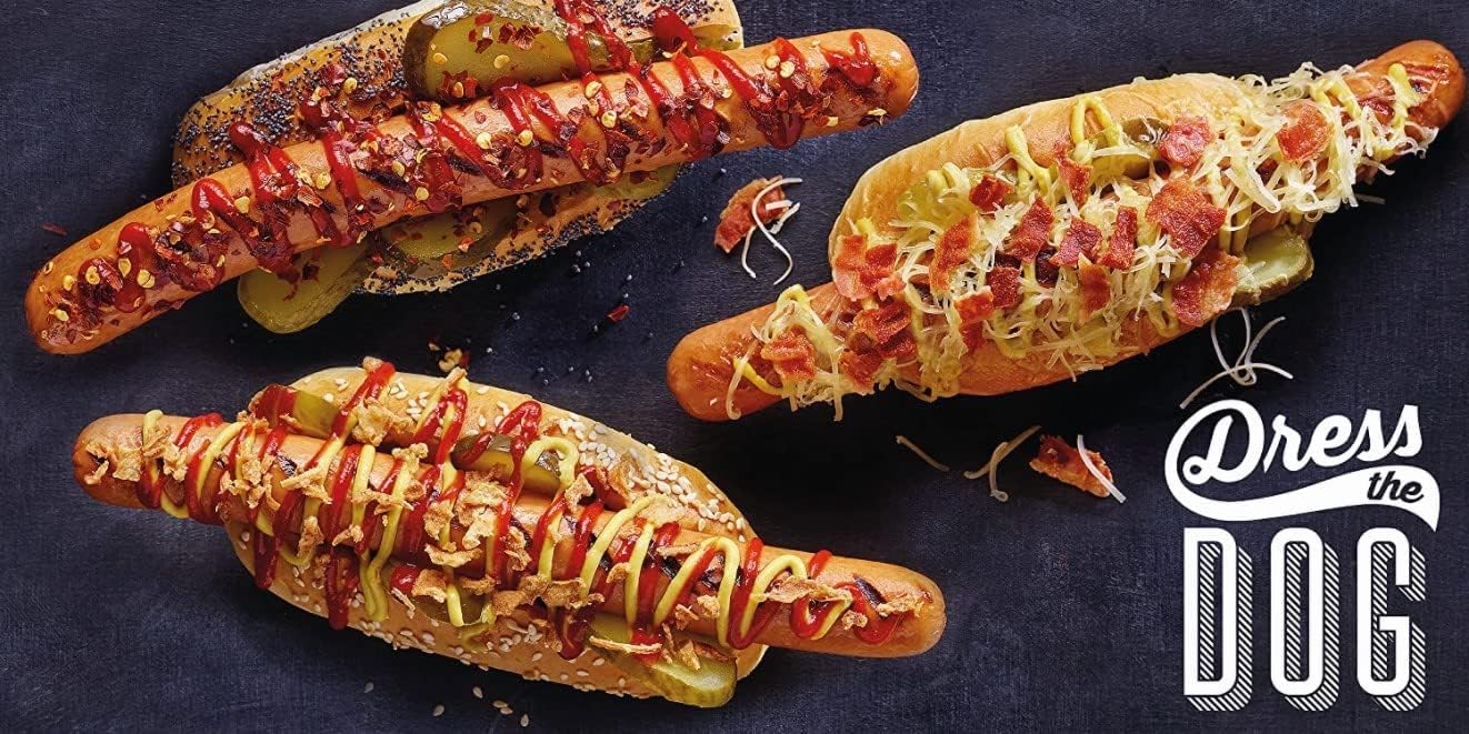 Dino's Famous All American Style Spicy Big Dog Pork Hot Dogs | 360g Pack | Beechwood Smoked