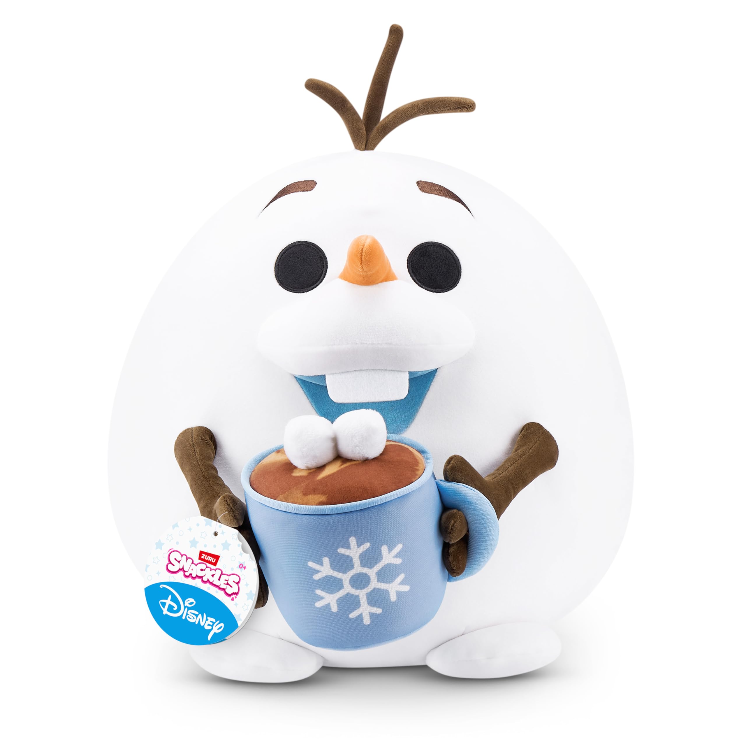 Snackles Disney 14-inch Olaf Plush with Snack Accessory - Super-Soft Huggable Toy for Kids