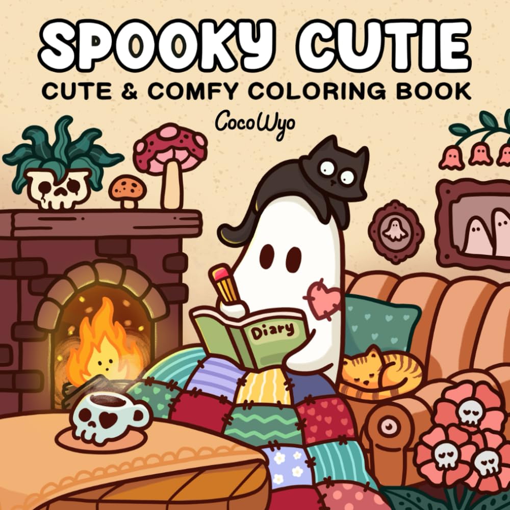 Coco Wyo Spooky Cutie Coloring Book - Adorable Creepy Designs for Stress Relief | Paperback