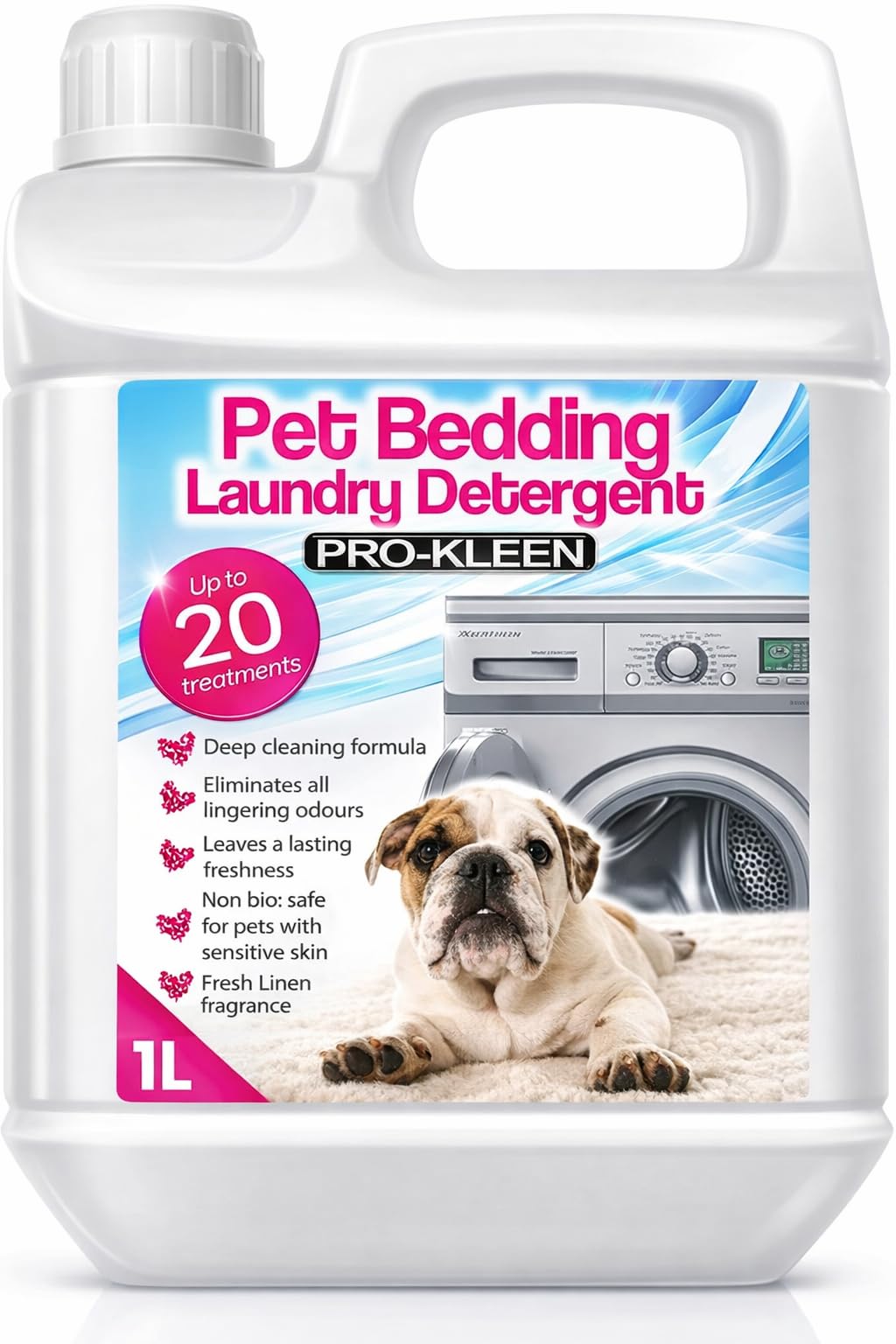 Pro-Kleen Pet Bedding Laundry Detergent - Fresh Linen Scent | Non-Bio | 1L 1