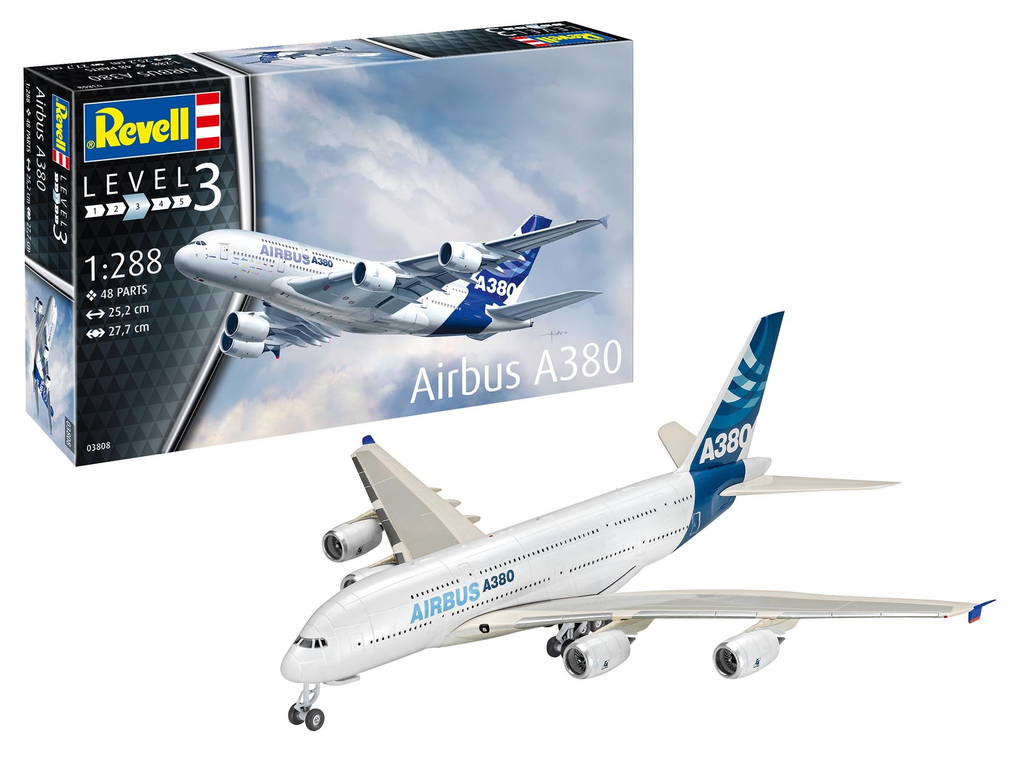 Revell 03808 Airbus A380-800 Model Kit - 1:288 Scale Plastic Aircraft Building Kit for Ages 10+ 7