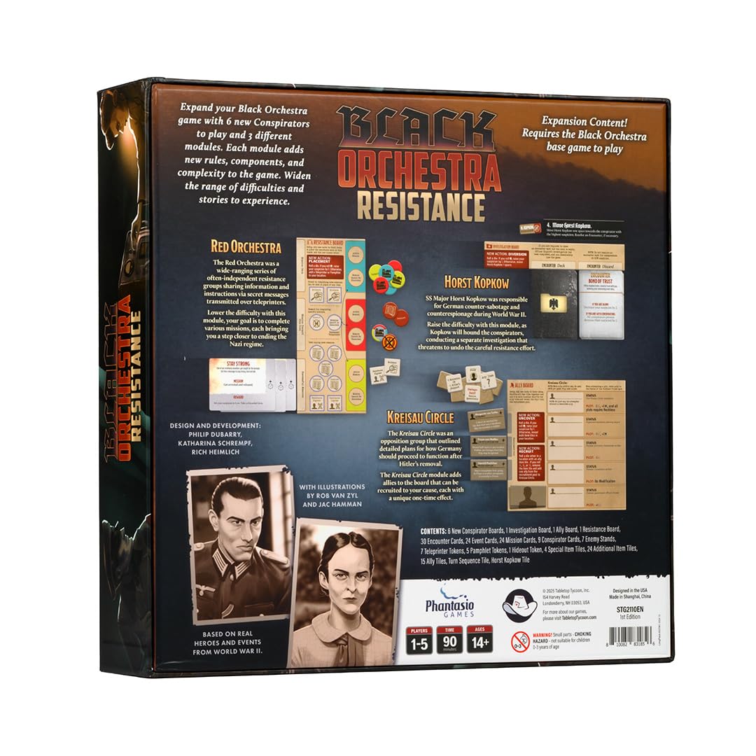 Victory Point Games Black Orchestra Resistance Expansion | 6 New Conspirators | 3 Modules