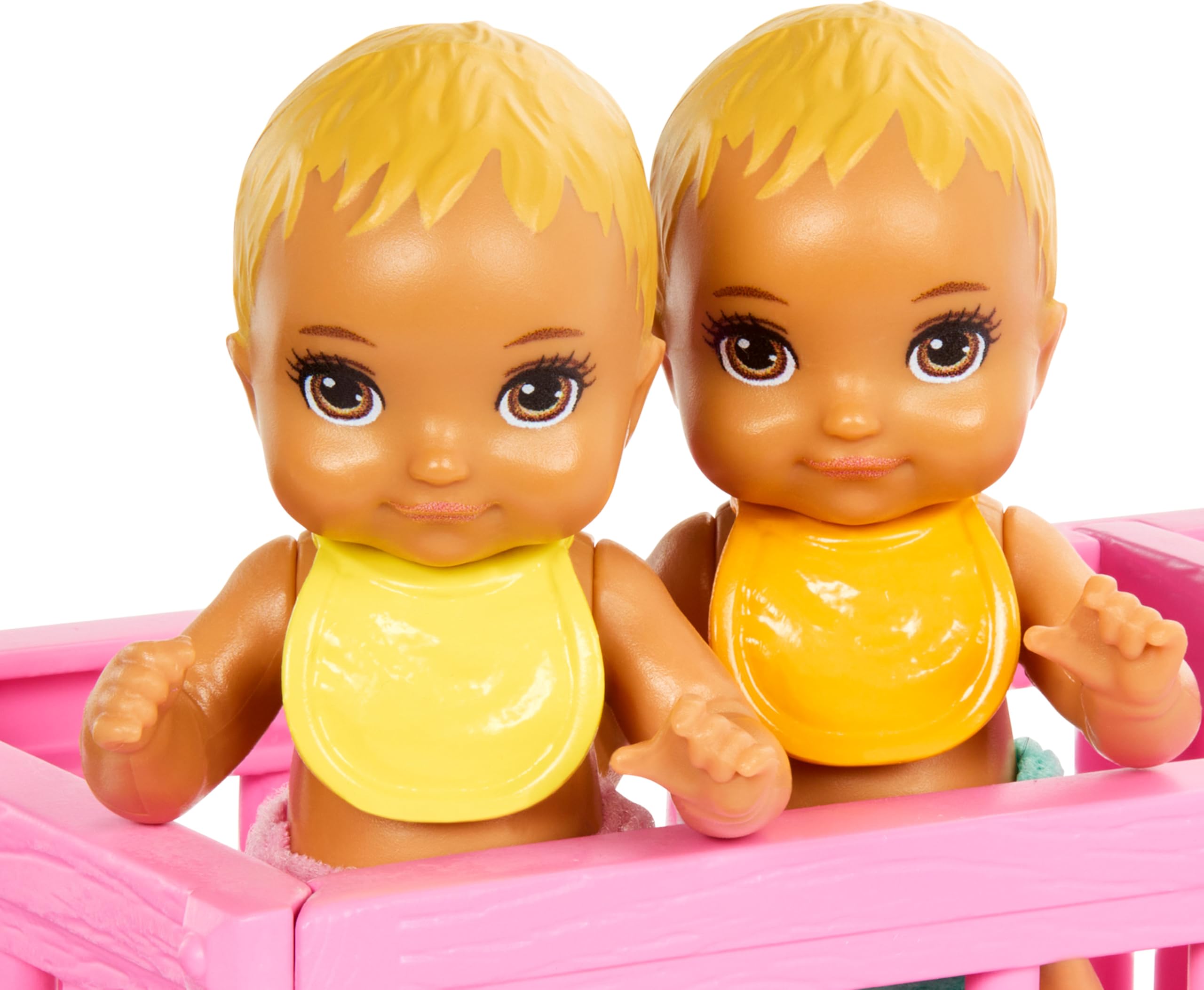 Barbie Skipper Doll & Nursery Playset with Twin Baby Dolls | Includes Rocking Crib & Accessories 6