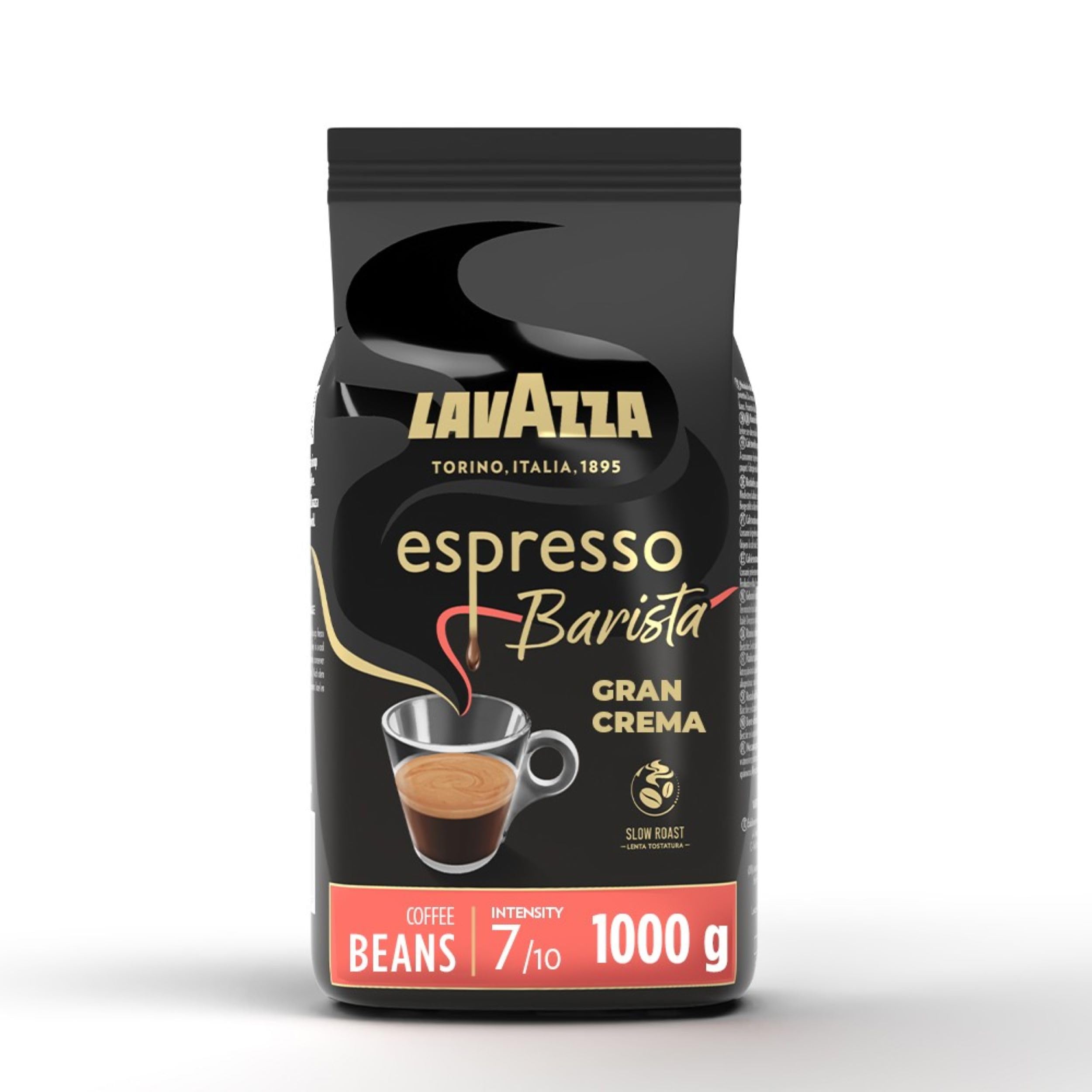 Lavazza Barista Gran Crema Whole Coffee Beans - Arabica/Robusta Drum Roast | Intensity 7 | 1kg Pack