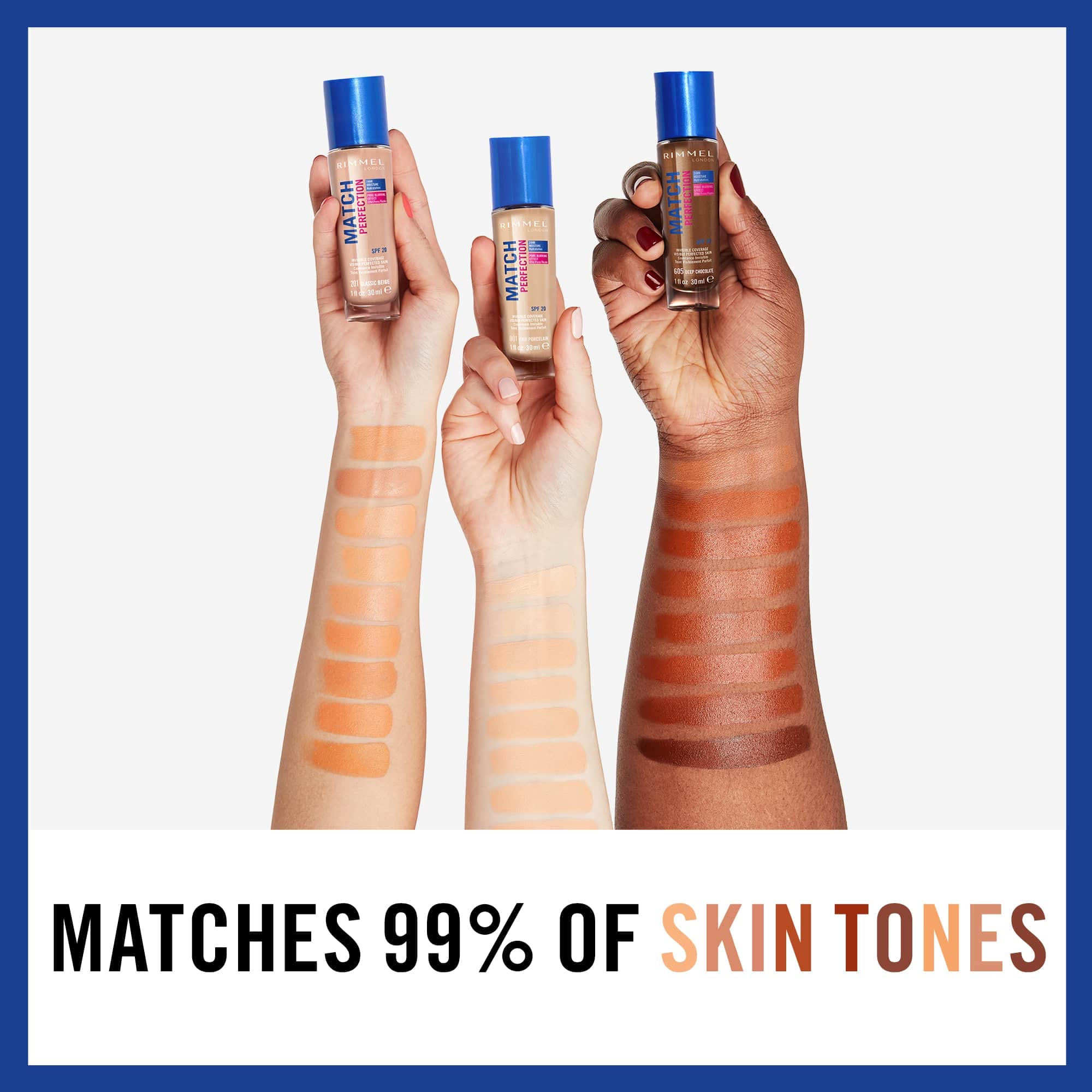 Rimmel Match Perfection Foundation - Liquid Foundation for Fair Beige 082, Medium Coverage, 24hr Hydration, SPF20, Cruelty Free 6
