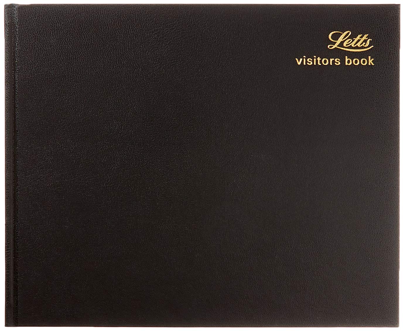 Letts of London Business Visitor Book - Black | Leather Look Cover | Ruled Pages | 180x215mm 1