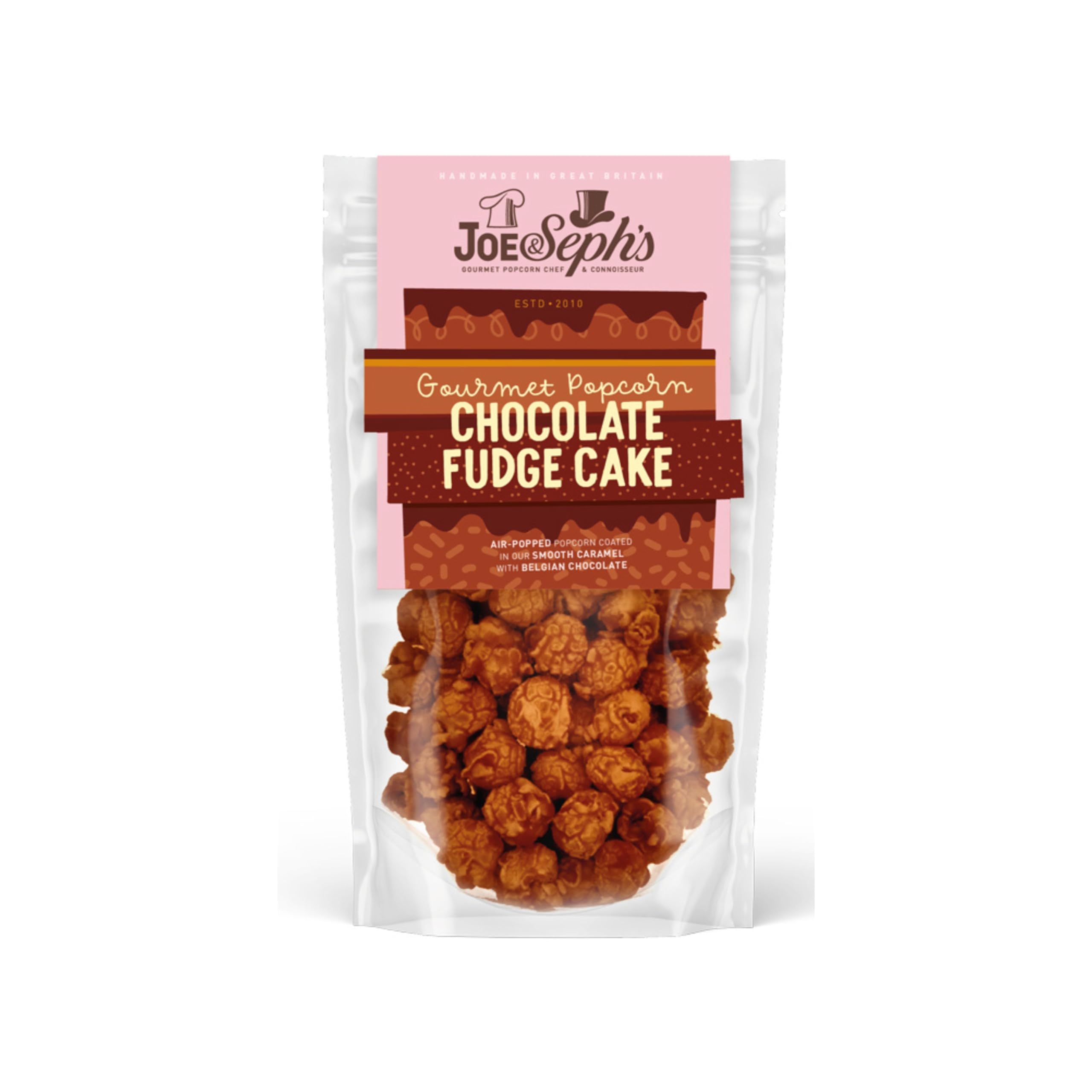 Joe & Seph's Chocolate Fudge Cake Popcorn (70g) - Gourmet Air-Popped Snack with Belgian Chocolate 4